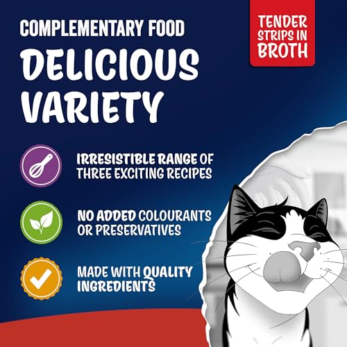 Detalle de FELIX Soup Tender Strips Farm Selection Wet Cat Food 6x48g (Pack of 8)