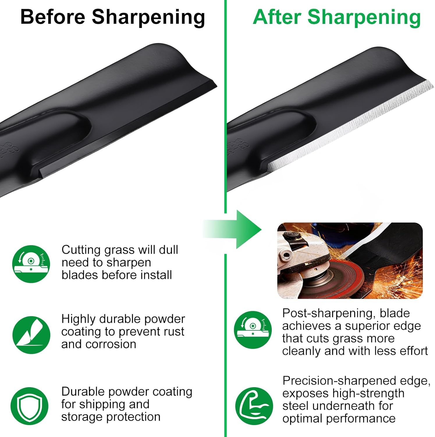 Thumbnail 4 de Grasscool 942-04308 / 942-04308A High-Lift Mower Blades (6-Point Star, for 42-Inch Troy-Bilt & Cub Cadet)
