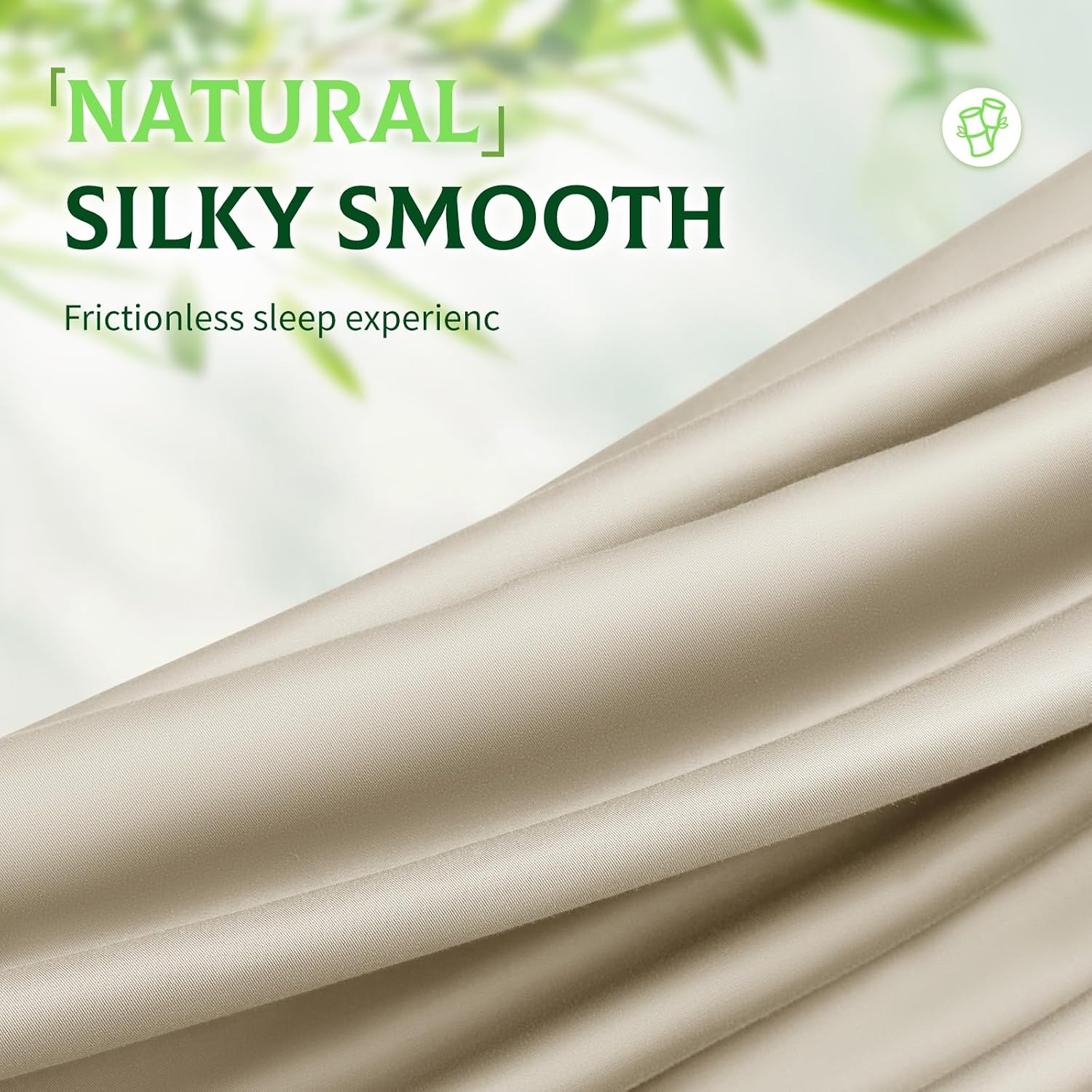Thumbnail 5 de SONORO KATE 100% Bamboo-Derived Viscose Bed Sheets (Beige, King) with Extra-Deep Pockets