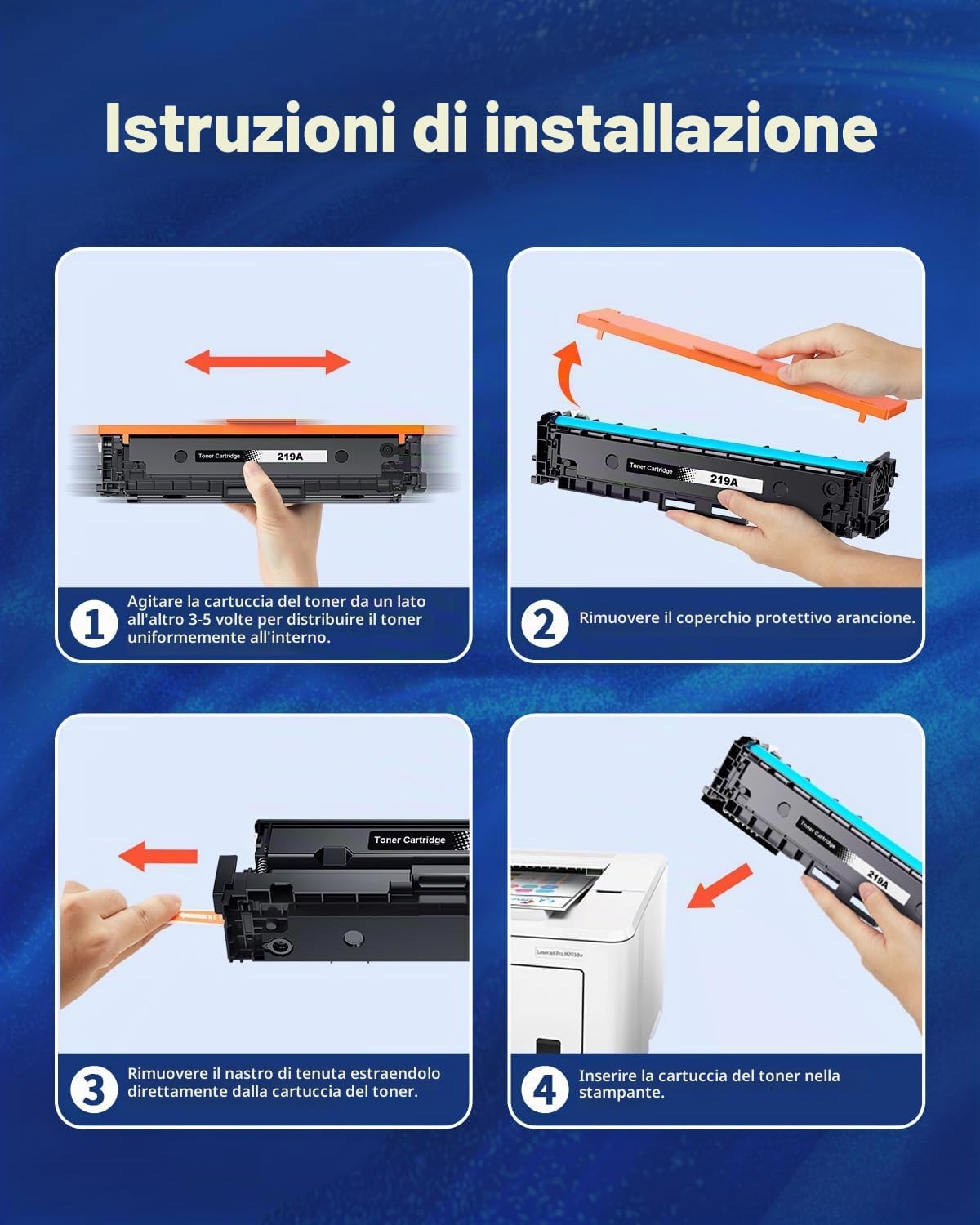 Detalle 2 de Skydo 219A Toner Nero con Chip per HP Color LaserJet Pro 3202/3302 – W2190A 219X
