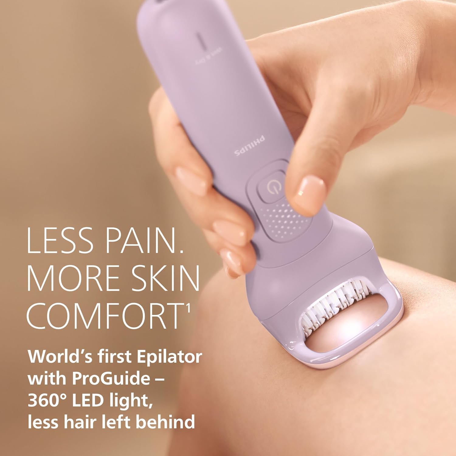 Detalle de Philips Epilator Series 9000 BRE728/00: Cordless Wet & Dry, ProGuide, 60-Min Runtime