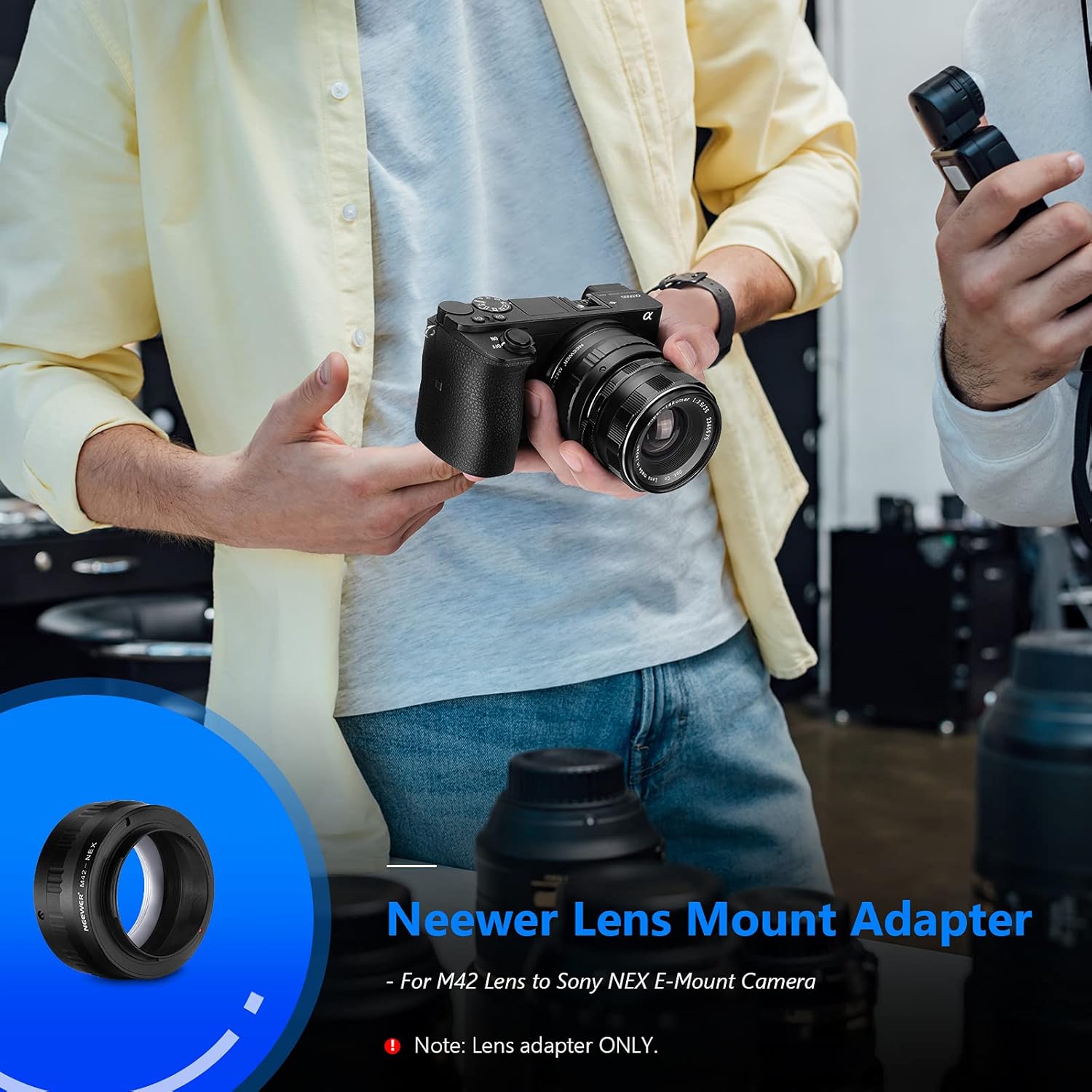 Detalle 2 de Neewer adattatore obiettivo M42 per Sony NEX E-Mount (messa a fuoco manuale)