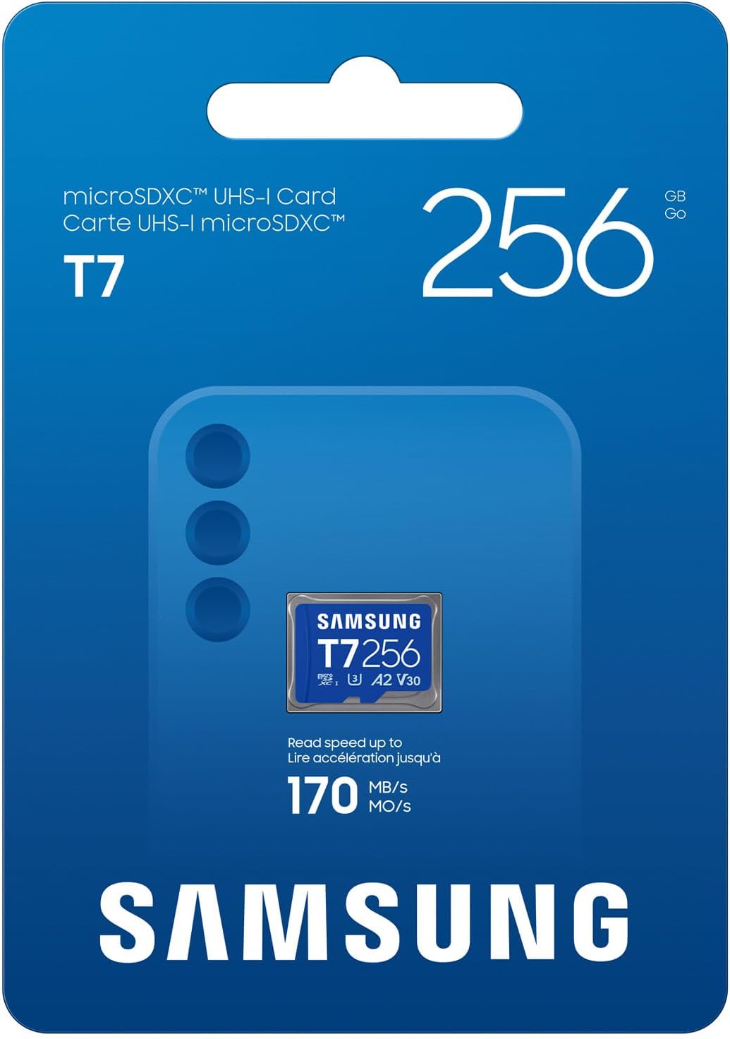 Detalle de Samsung T7 microSD-Karte, 256 GB – Speichererweiterung für mobiles Gaming