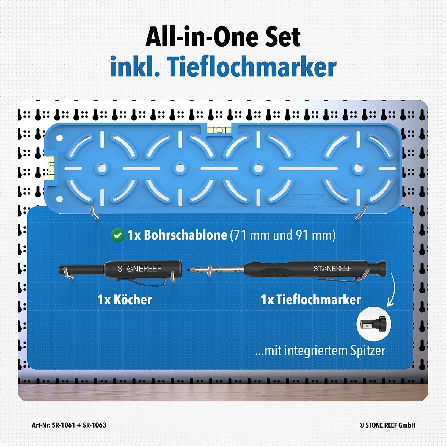 Thumbnail 1 de STONE REEF Bohrschablone für Steckdosen mit Tieflochmarker – für 71 mm und 91 mm