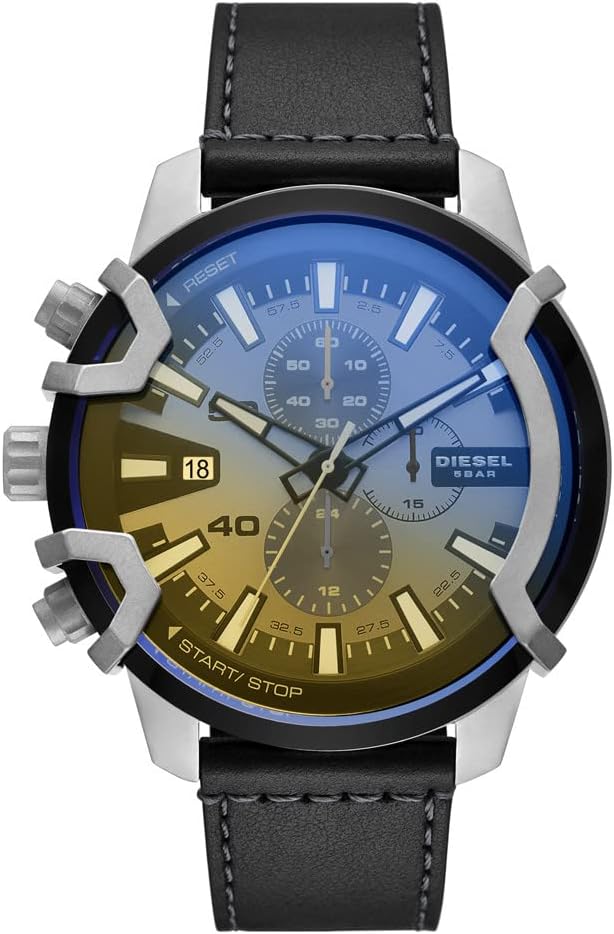 Thumbnail 5 de Diesel Griffed Quarz-Chronograph Herrenarmbanduhr mit Lederband