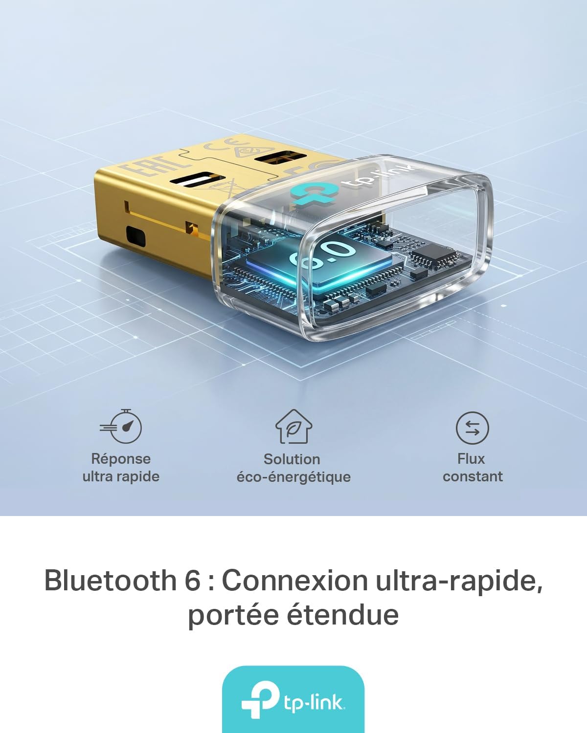Detalle de TP-Link UB600 — Adaptador Bluetooth 6.0 para PC (USB Nano) Plug & Play