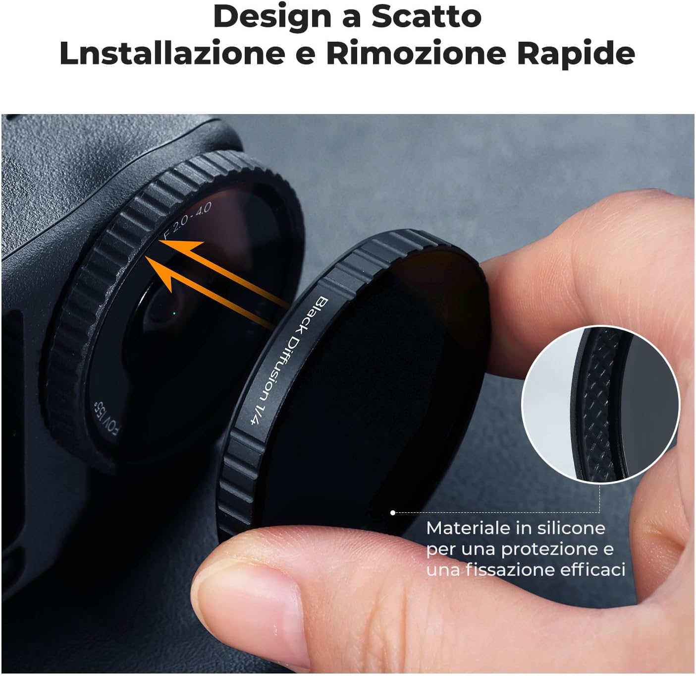 Thumbnail 5 de K&F CONCEPT Filtro Black Mist 1/4 per DJI Osmo Action 6 – Diffusione Cinema e Protezione