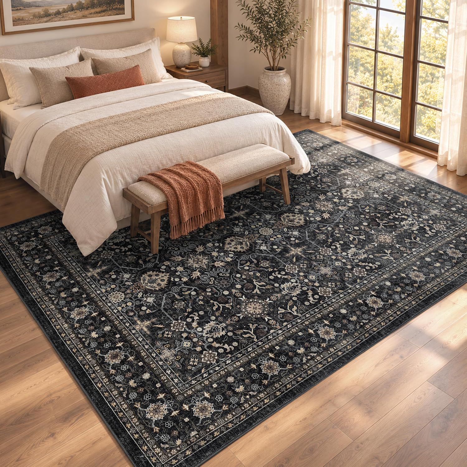 Detalle 2 de Ruaruarug Area Rug 8×10 Non-Slip, Machine Washable
