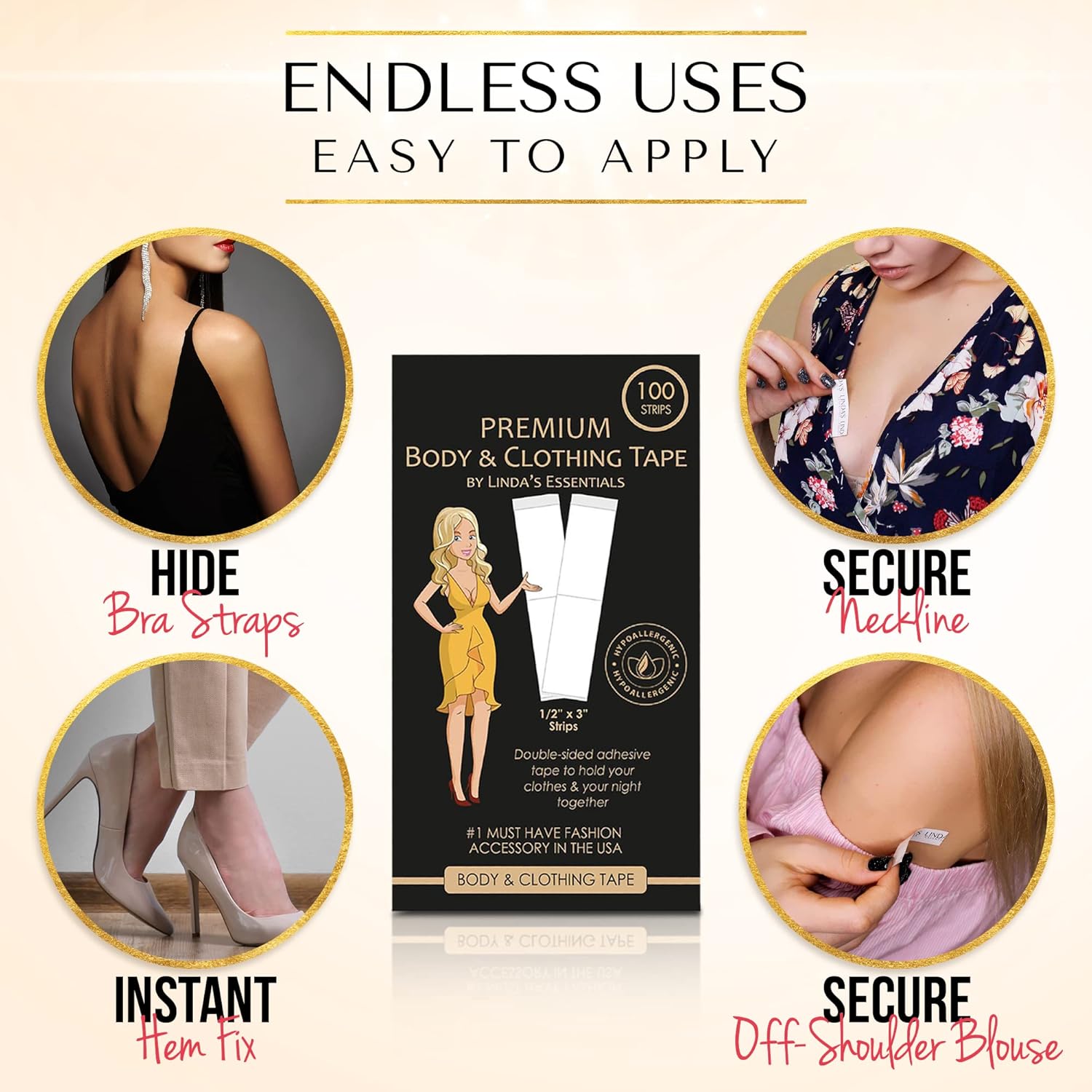 Thumbnail 3 de Linda's Essentials Double Sided Body Tape 100 Pack