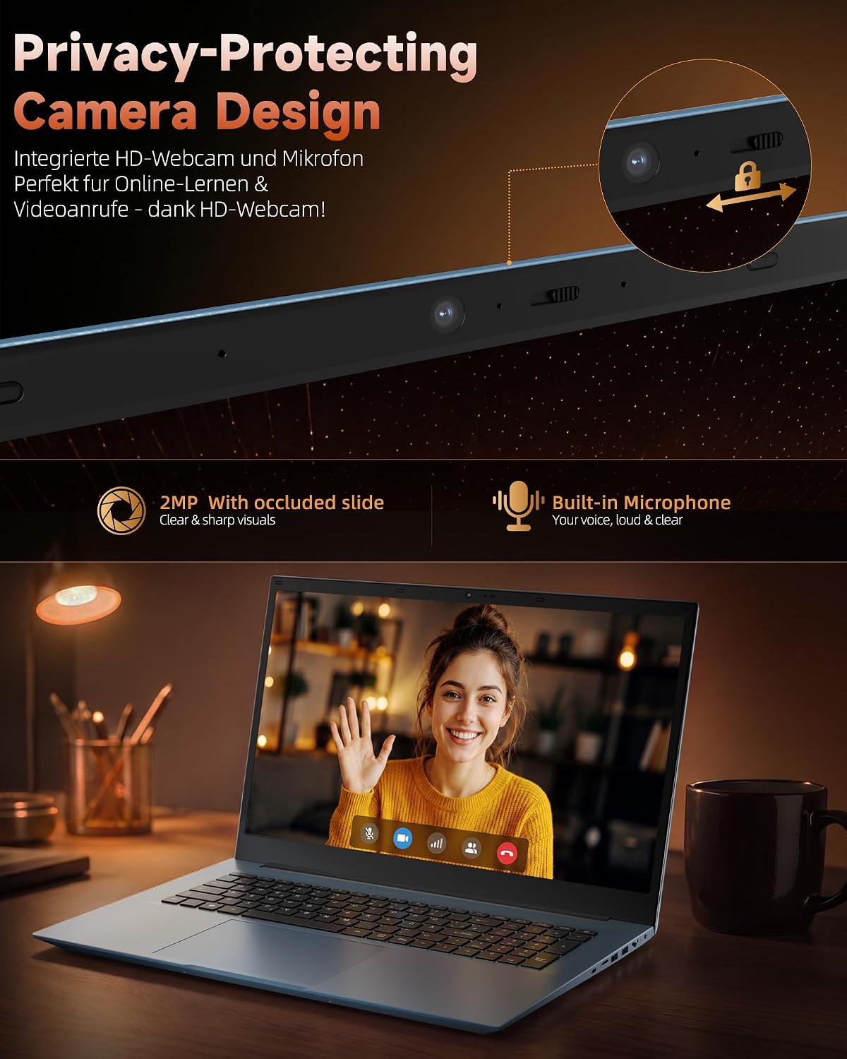 Thumbnail 6 de Liuord Laptop 18,5 Zoll mit FHD-Display – 16GB RAM, 256GB SSD, AI-Unterstützung, Deutsche Tastatur