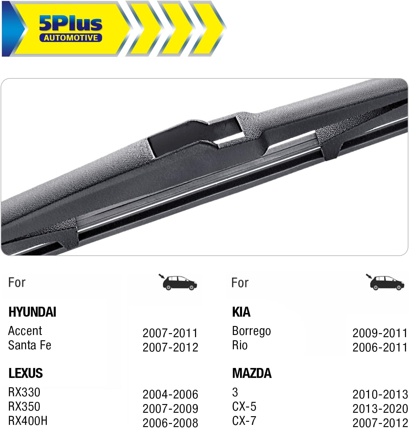 Detalle 2 de 5 PLUS RearQuiet 14-Inch Rear Wiper Blade — OEM Replacement for Jeep, Mazda, Hyundai, Chrysler