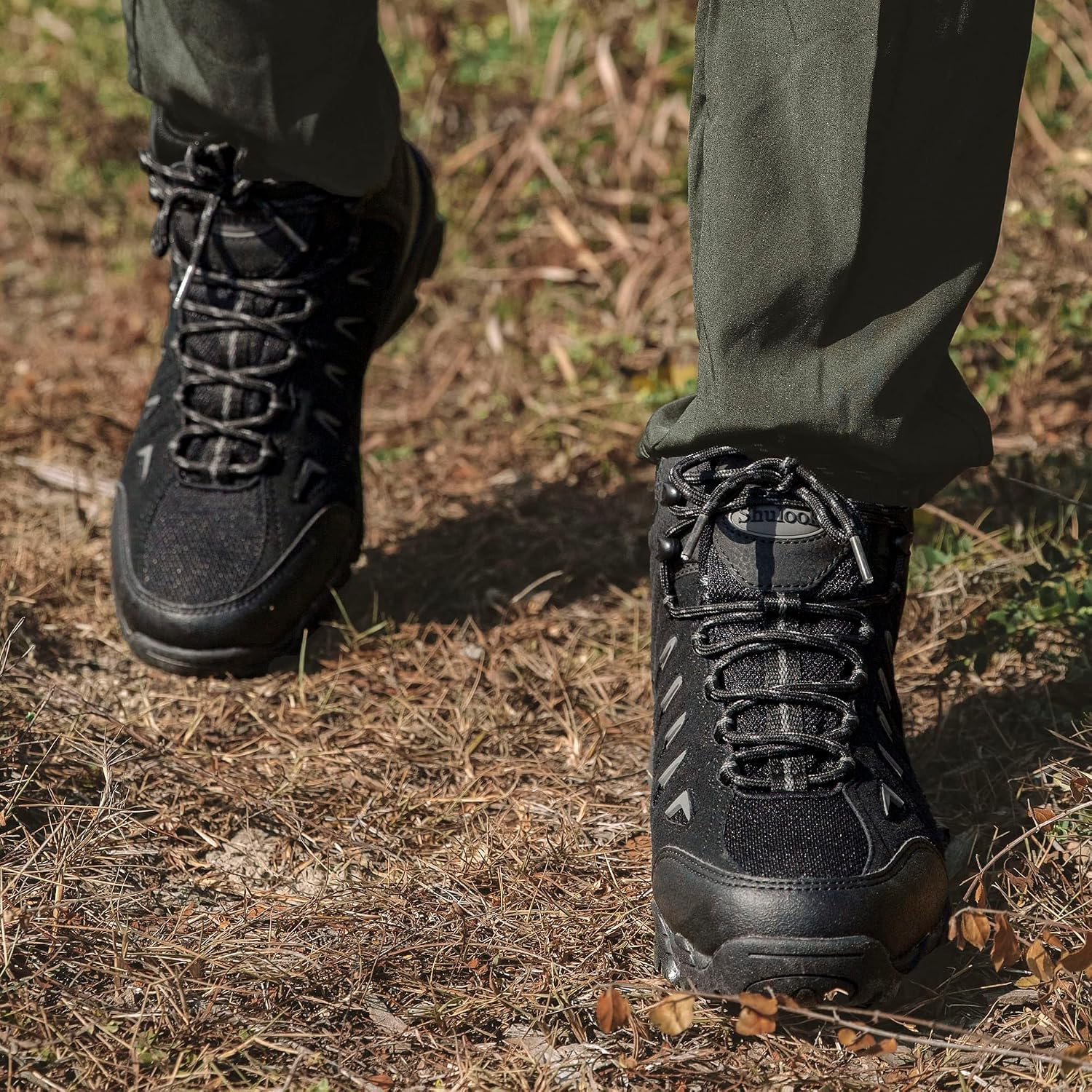 Thumbnail 2 de SHULOOK Men’s Waterproof Hiking Boots — Lightweight Mid-Top Ankle Hikers with Non-Slip Traction
