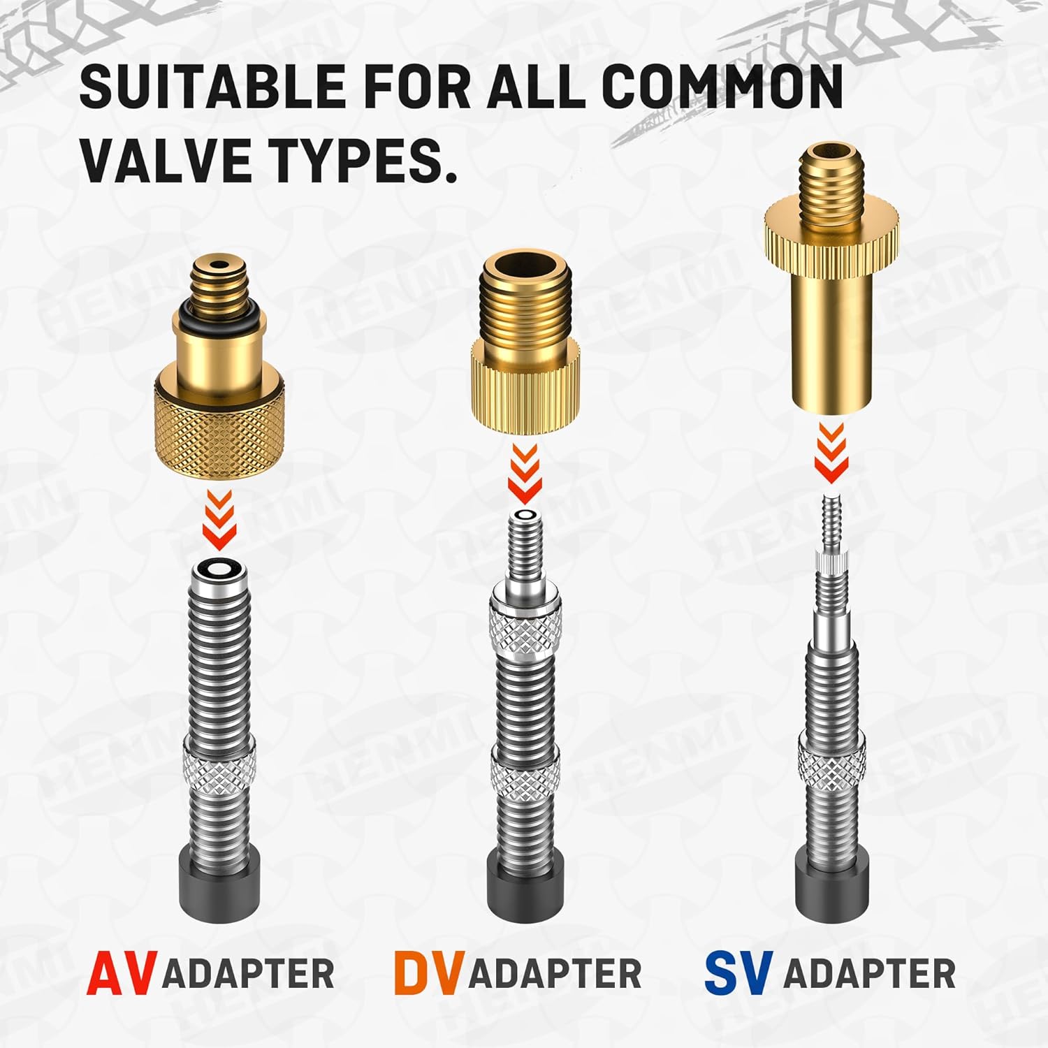 Thumbnail 1 de HENMI Fahrradventil Adapter Set – Adapter für Autoventil, französisches Ventil, Dunlop sowie Ballnadel & Luftpumpen-Adapter
