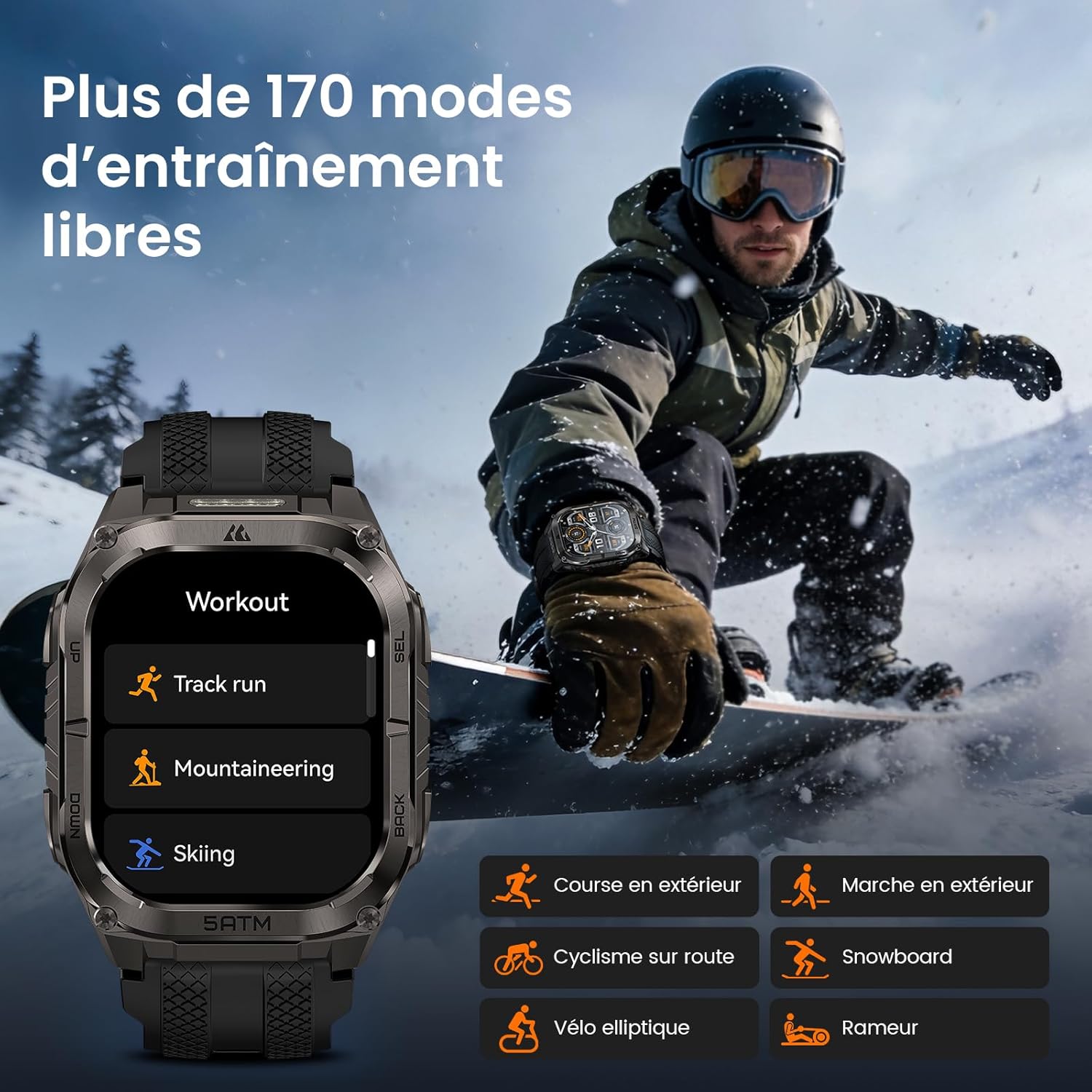 Thumbnail 6 de KOSPET Tank M4C: Montre connectée robuste avec GPS, lampe LED et Talkie-Walkie