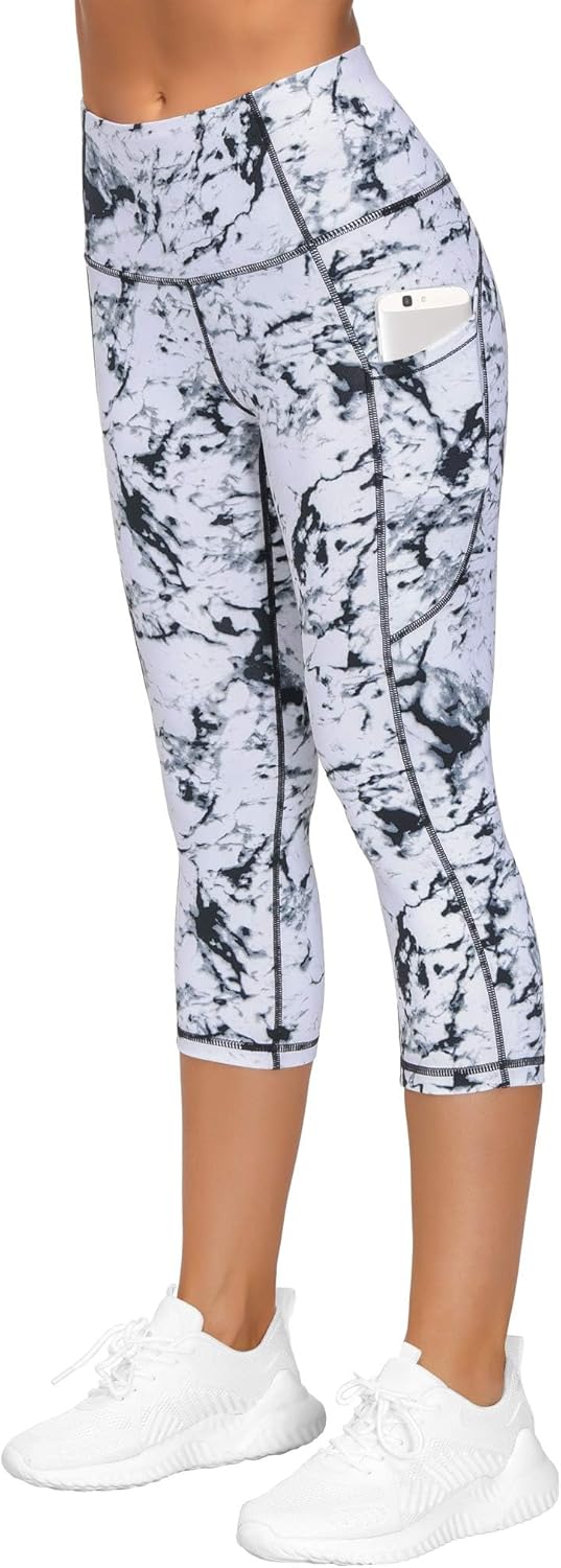 Thumbnail 3 de THE GYM PEOPLE Women's High Waist Capri 3/4 Length Yoga Leggings with Pockets