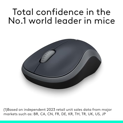 Detalle 2 de Logitech M185 Wireless Mouse, 2.4GHz, 1000 DPI, Grey