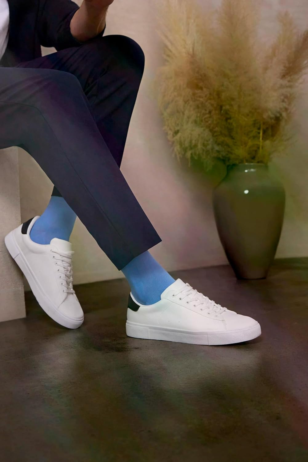 Detalle de FALKE Lufthansa Travel & Comfort Energizing Cotton – męskie podkolanówki kompresyjne