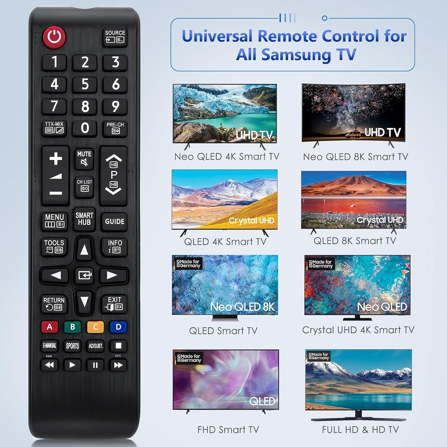 Thumbnail 1 de Telecomando universale YOSUN per Smart TV Samsung (compatibile BN59-01175N, AA59-00786A e altri)