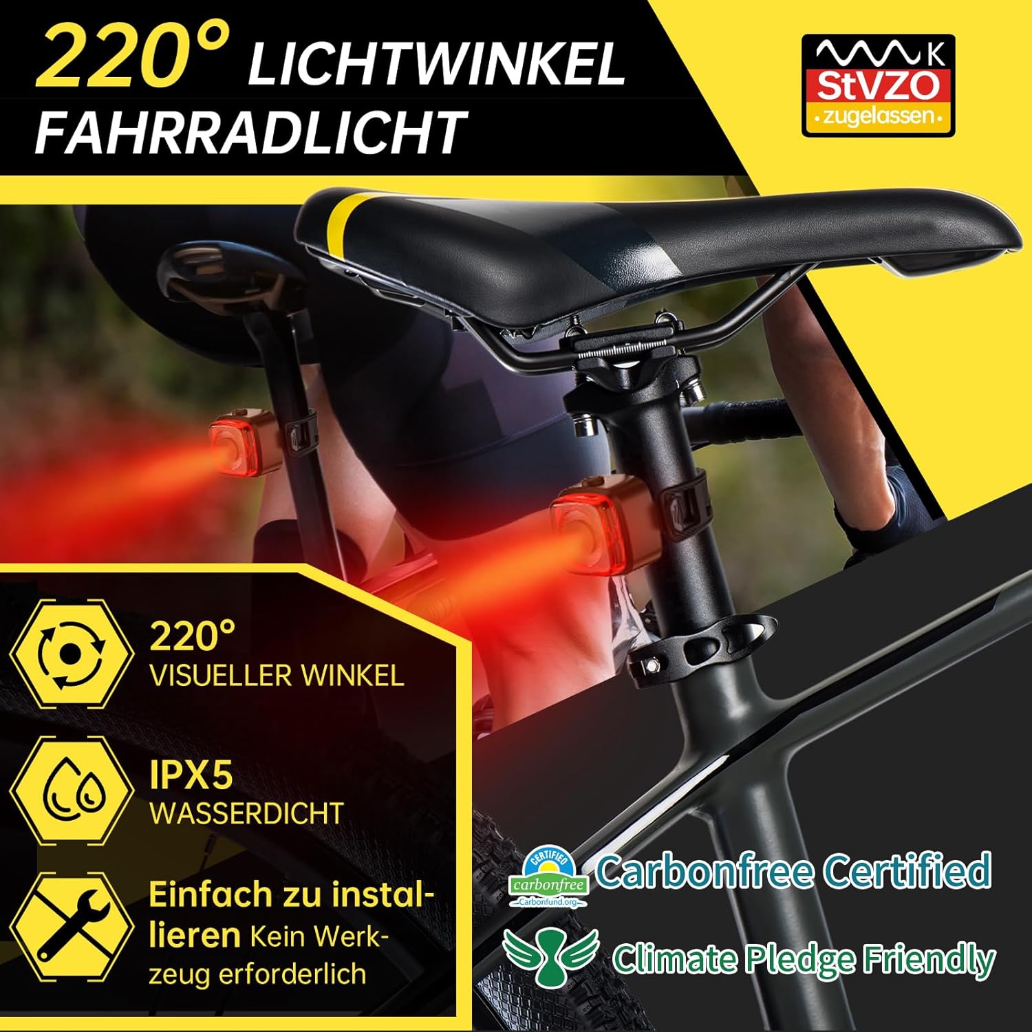 Thumbnail 2 de SPGOOD Fahrradlicht Set mit 600 mAh