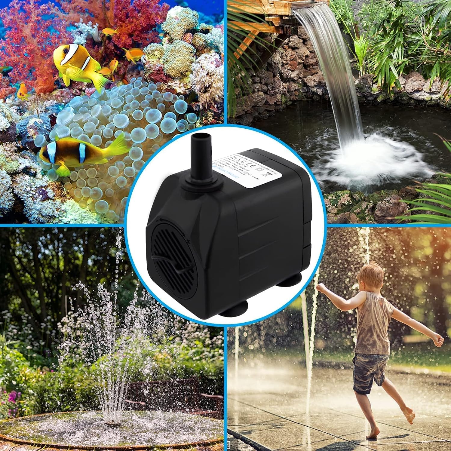Thumbnail 6 de Awroutdoor Tauchpumpe 10 W (600 l/h, bis 115–125 cm) für Teich, Aquarium, Springbrunnen & Hydroponik-Systeme