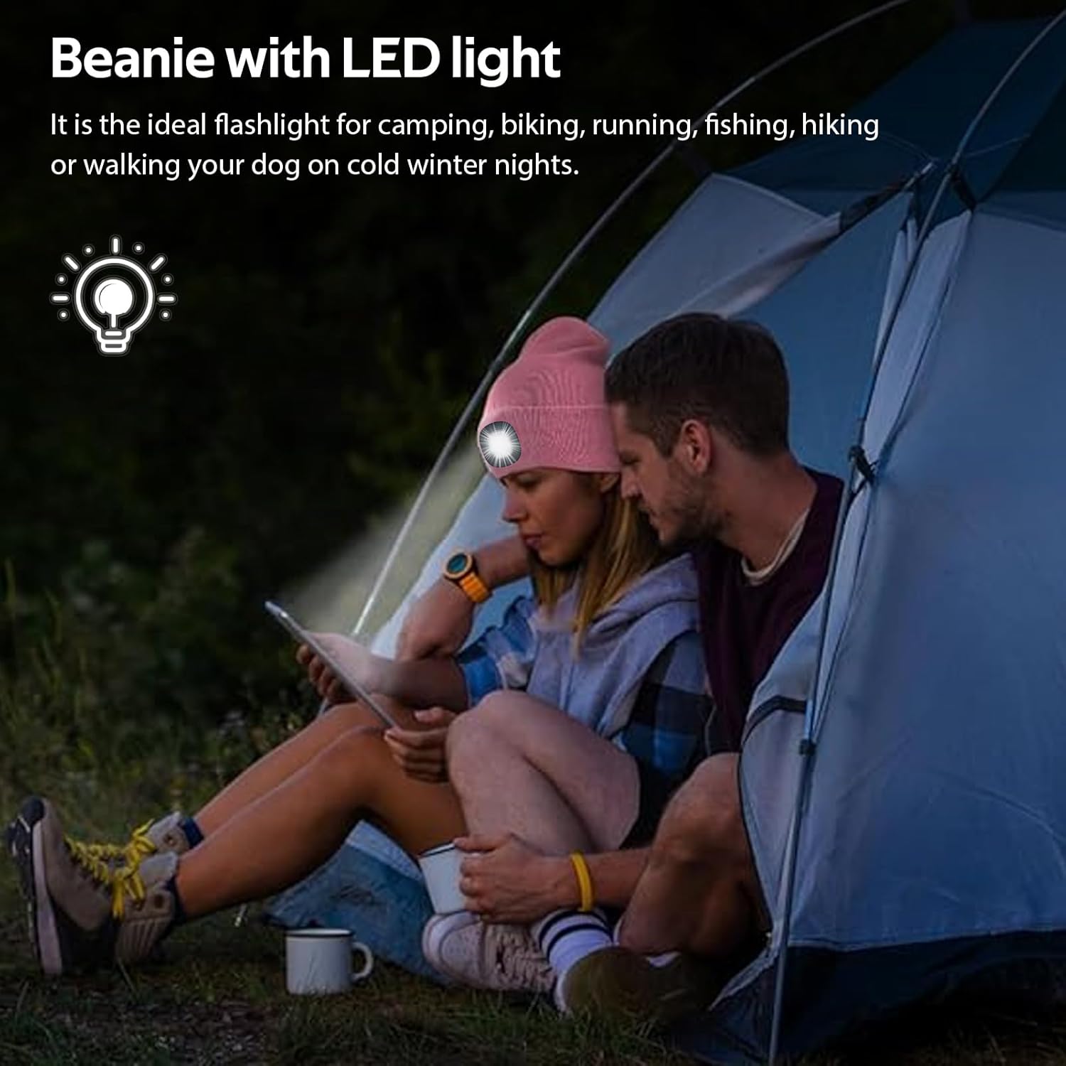 Thumbnail 2 de Bonnet tricoté avec Lumière USB Rechargeable UQTUKO — Chaud, mains libres et polyvalent pour l’hiver
