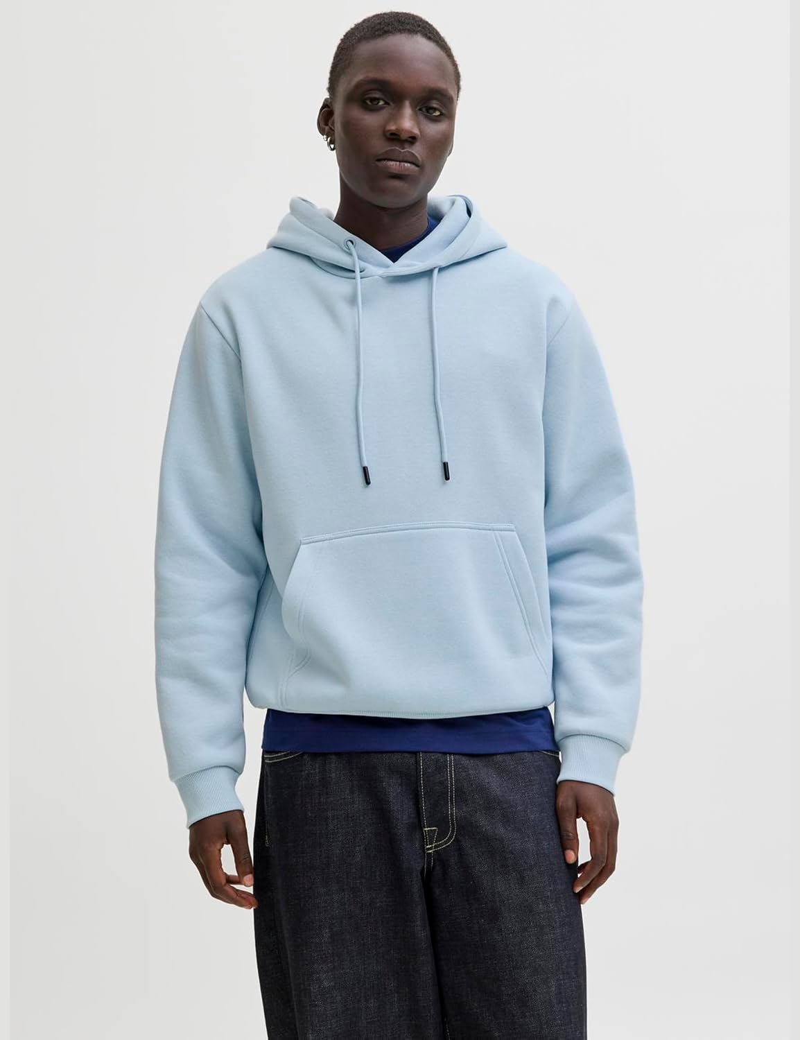 Detalle de JACK & JONES Hoodie Plain Hoodie in felpa: basic morbida per il quotidiano