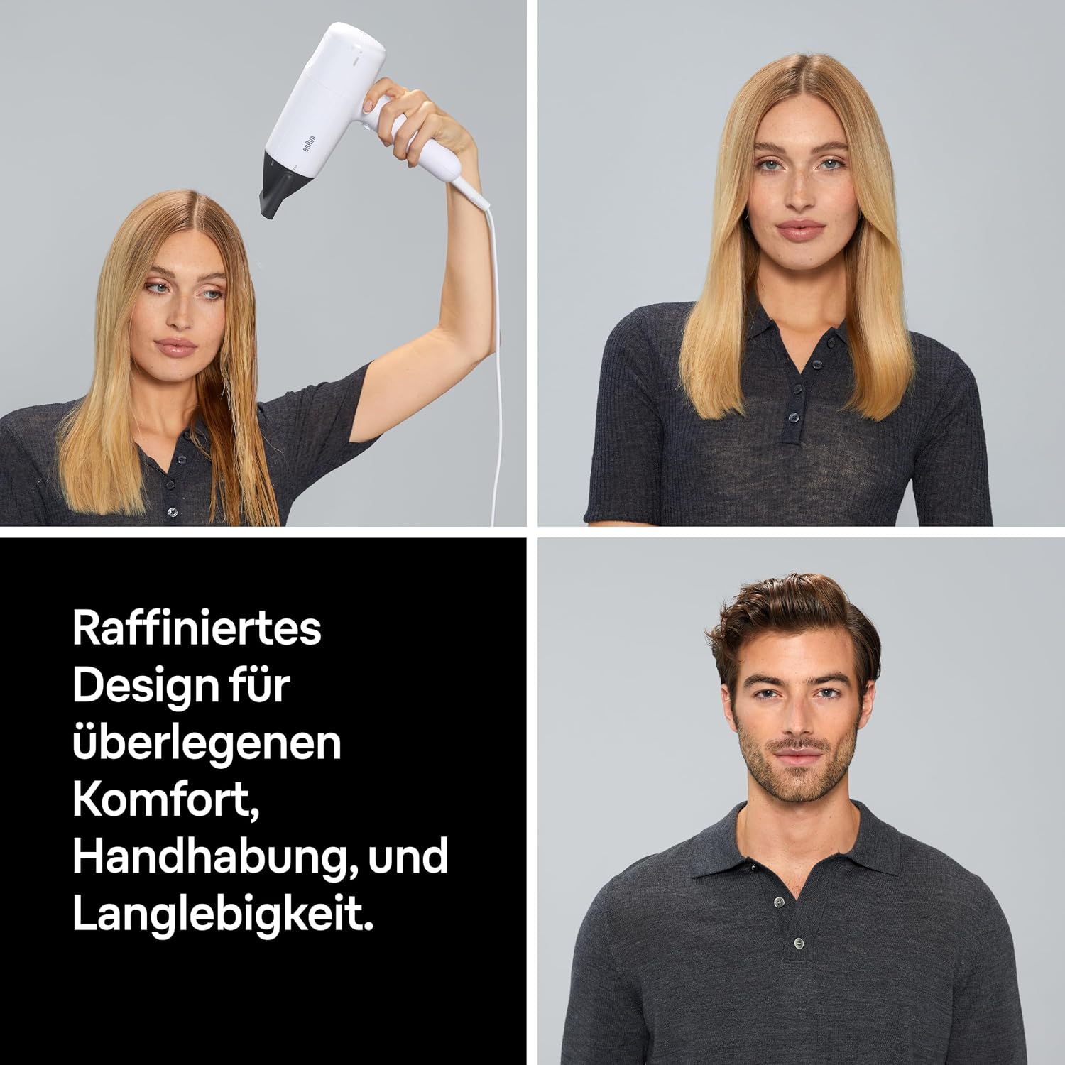 Detalle de Braun Haartrockner HD2.21 (BRHD226E) – leichter Föhn mit Diffusor, Stylingdüse und IONTEC Technologie