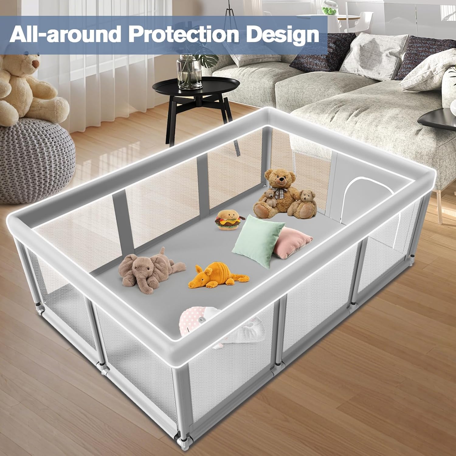 Thumbnail 2 de Large Baby Playpen for Babies and Toddlers — 74×50 Inches, Indoor & Outdoor Safe Play Yard