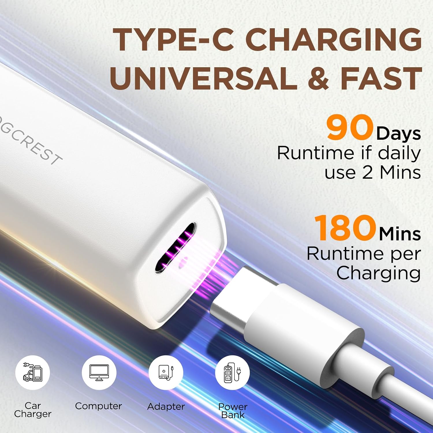 Detalle de Portable Eyebrow Trimmer & Facial Hair Remover for Women – 2 in 1, Rechargeable with Built-in LED