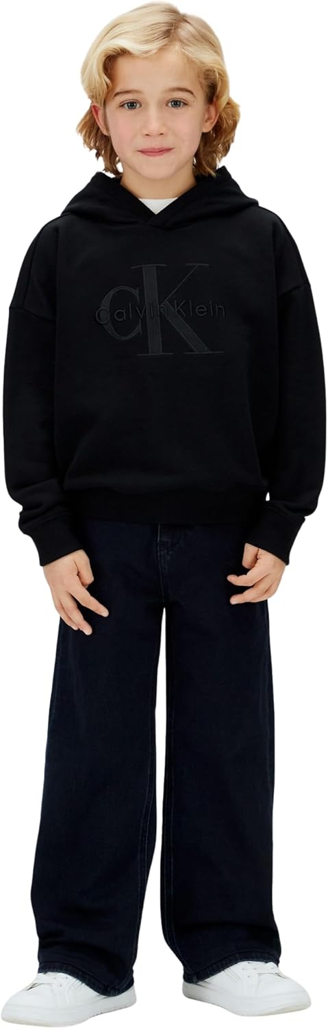 Detalle de Calvin Klein Mono Logo Hoodie Lvcksjb09b – Felpa con cappuccio per bambini e ragazzi