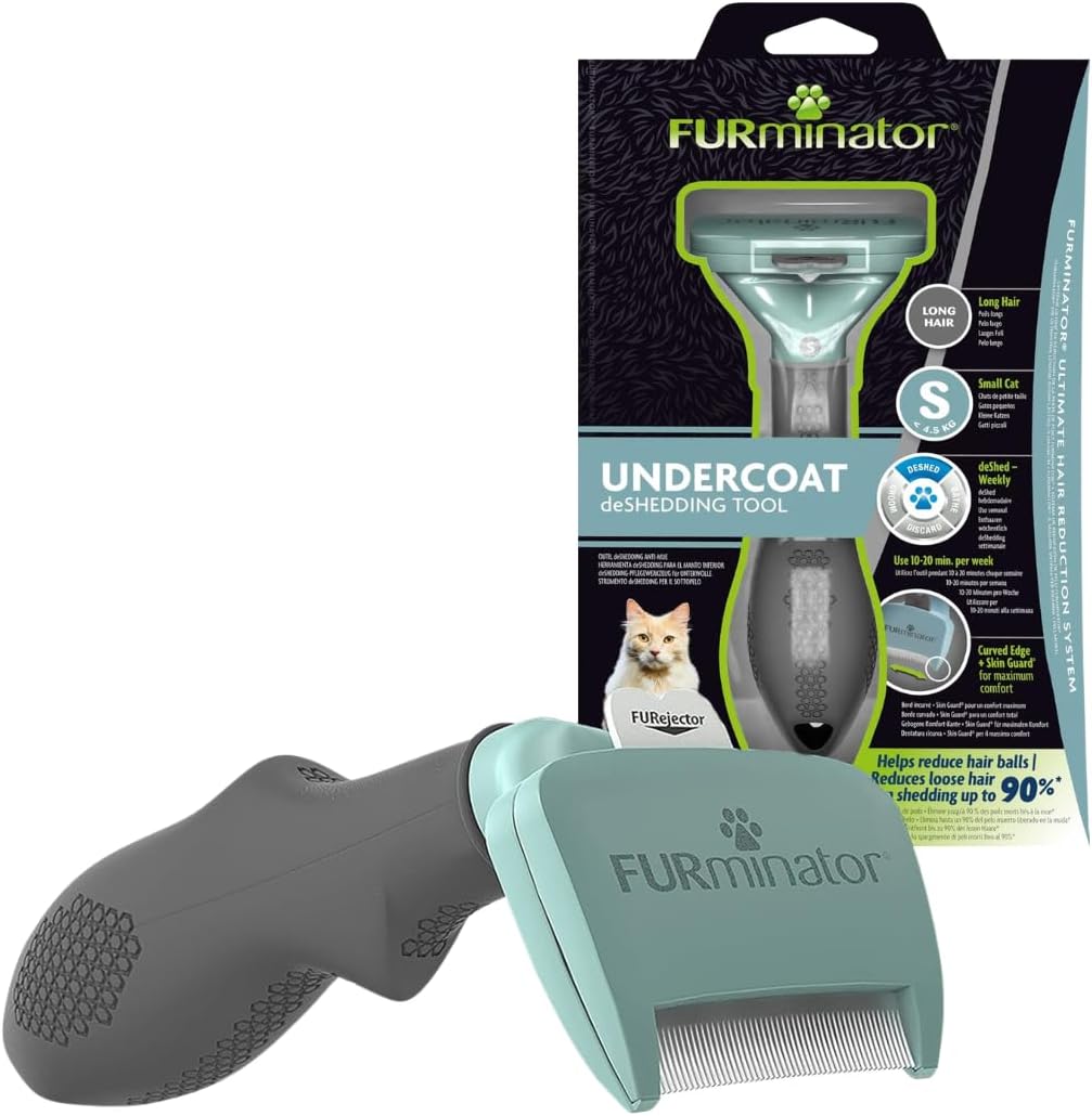 Thumbnail 6 de FURminator Outil de toilettage pour chat grande taille à poils longs – poignée ergonomique, élimination du poil en 1 clic