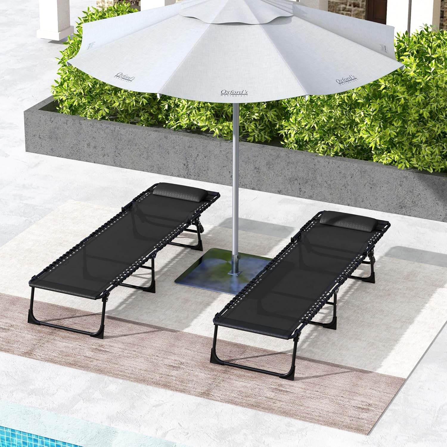 Thumbnail 6 de Outsunny Lot de 2 Bain de Soleil pliable