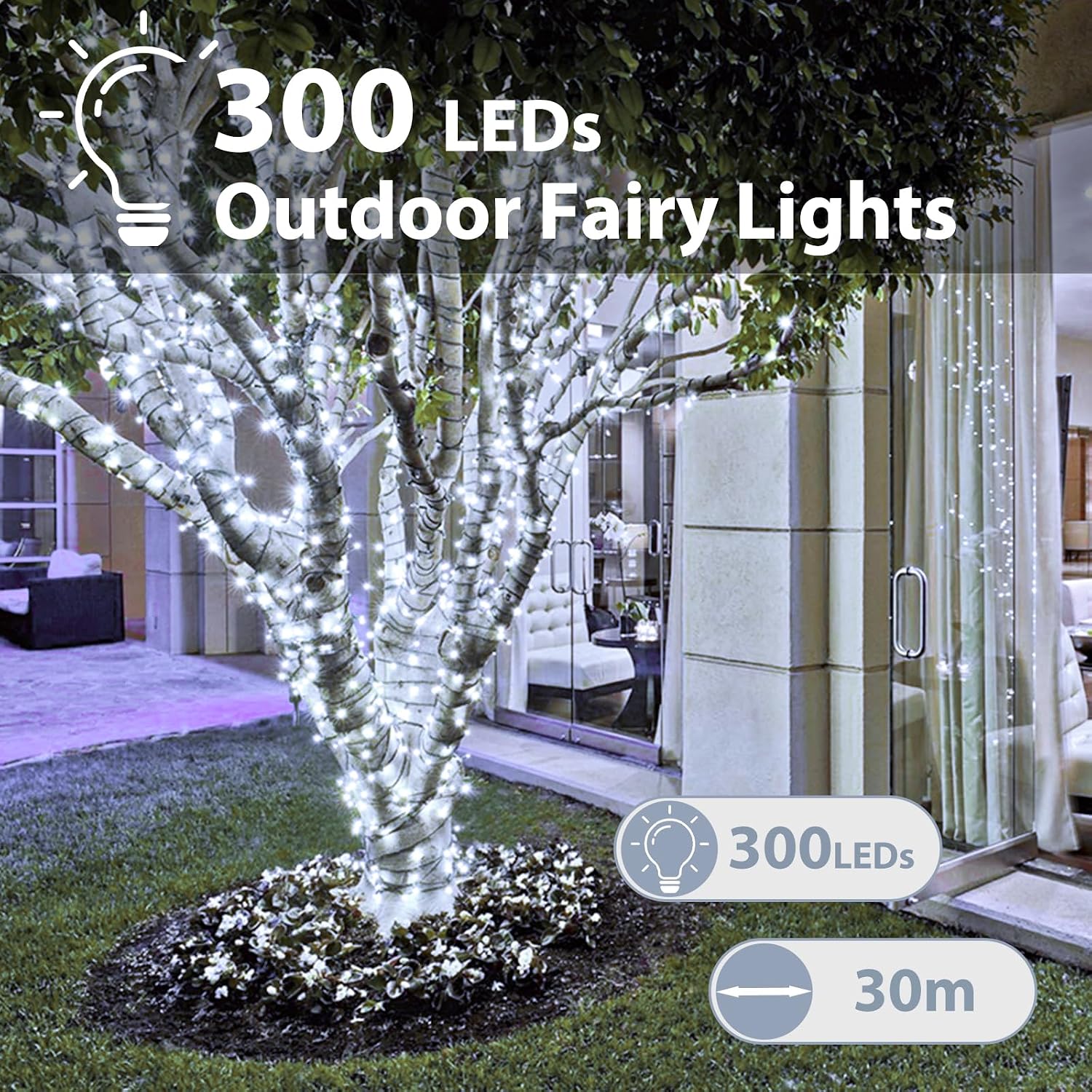 Thumbnail 1 de XmasBokeh Fairy Lights Plug in 30m 300 LED Cool White – A Practical Choice for Seasonal Decor