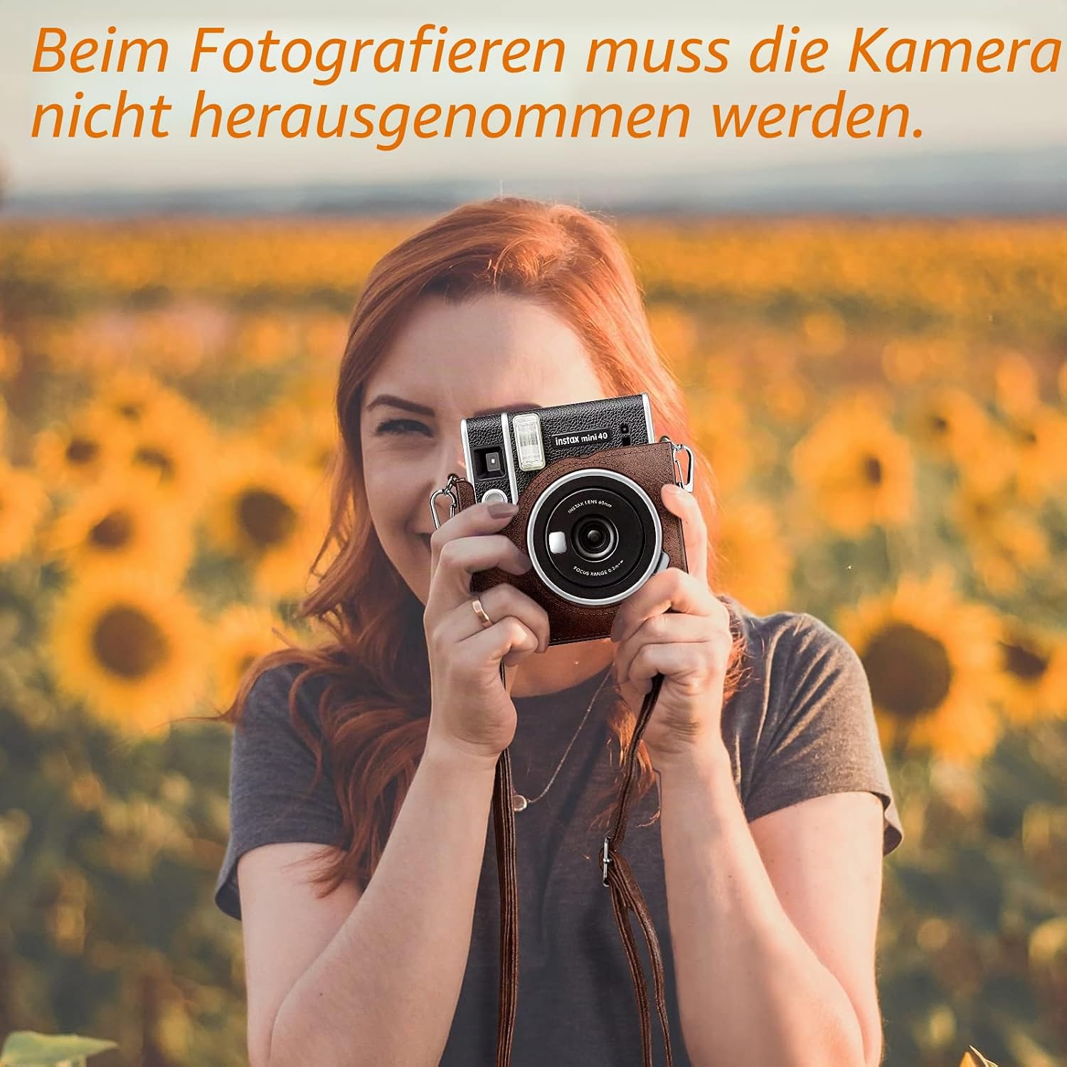 Detalle 2 de Fintie Tasche für Fujifilm Instax Mini 40 – Premium Kunstleder Schutzhülle mit abnehmbarem Riemen