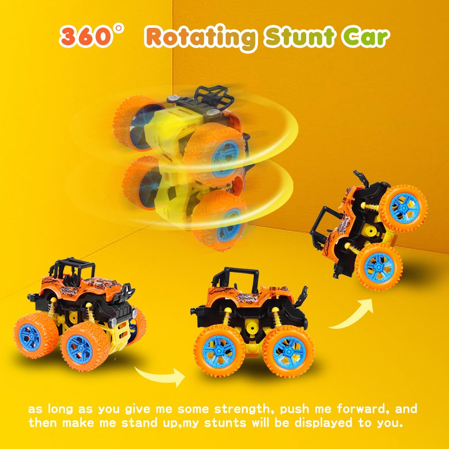 Thumbnail 1 de LEFEI Monster Truck Set for Boys Ages 3–7: 4-Pack Push & Go Stunt Cars