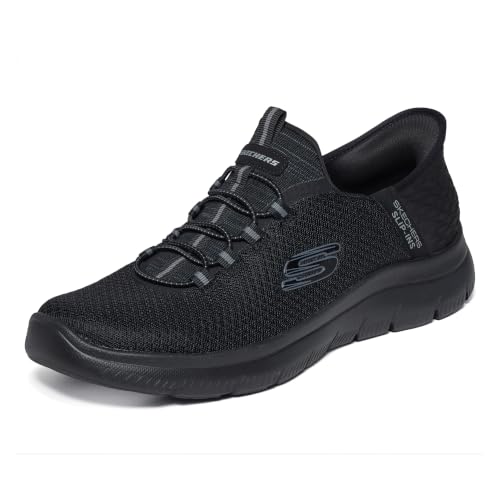 Detalle de Skechers Homme Summits High Range Slip-In ENTRAINEUSE – Black Mesh/Trim, 42 EU