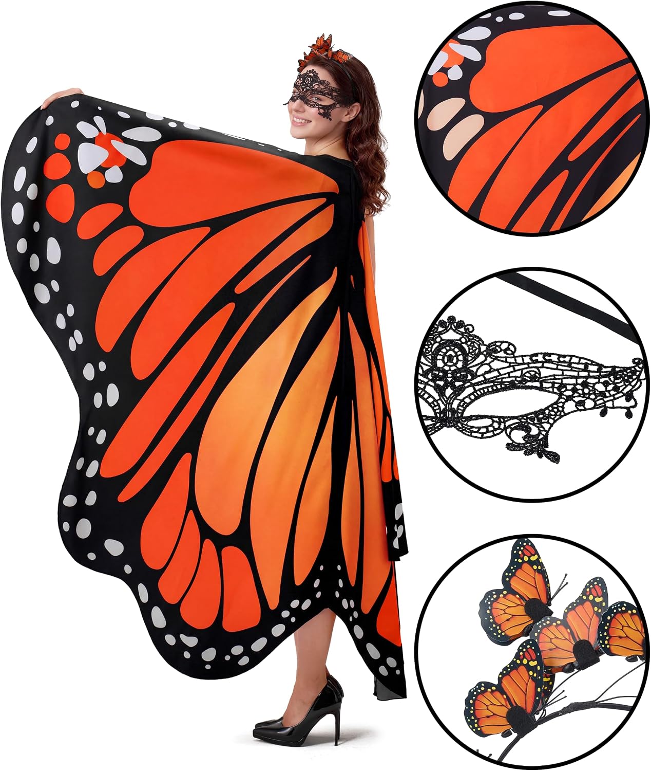 Detalle 2 de Spooktacular Creations Butterfly Costume, Chiffon
