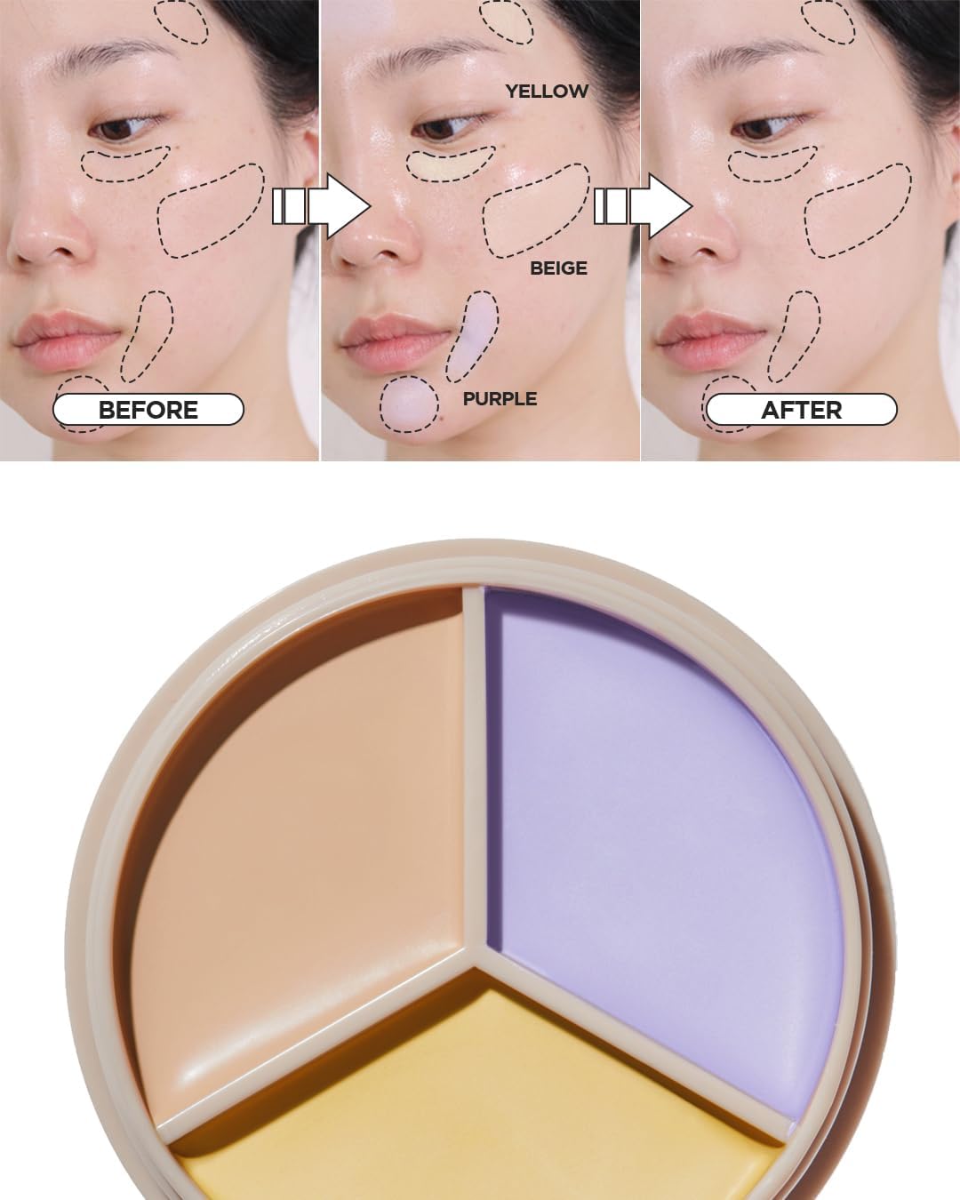 Thumbnail 2 de THESAEM Cover Perfection Triple Pot Concealer 04 Tone Up Beige – una copertura completa con tre tonalità per pelle chiara