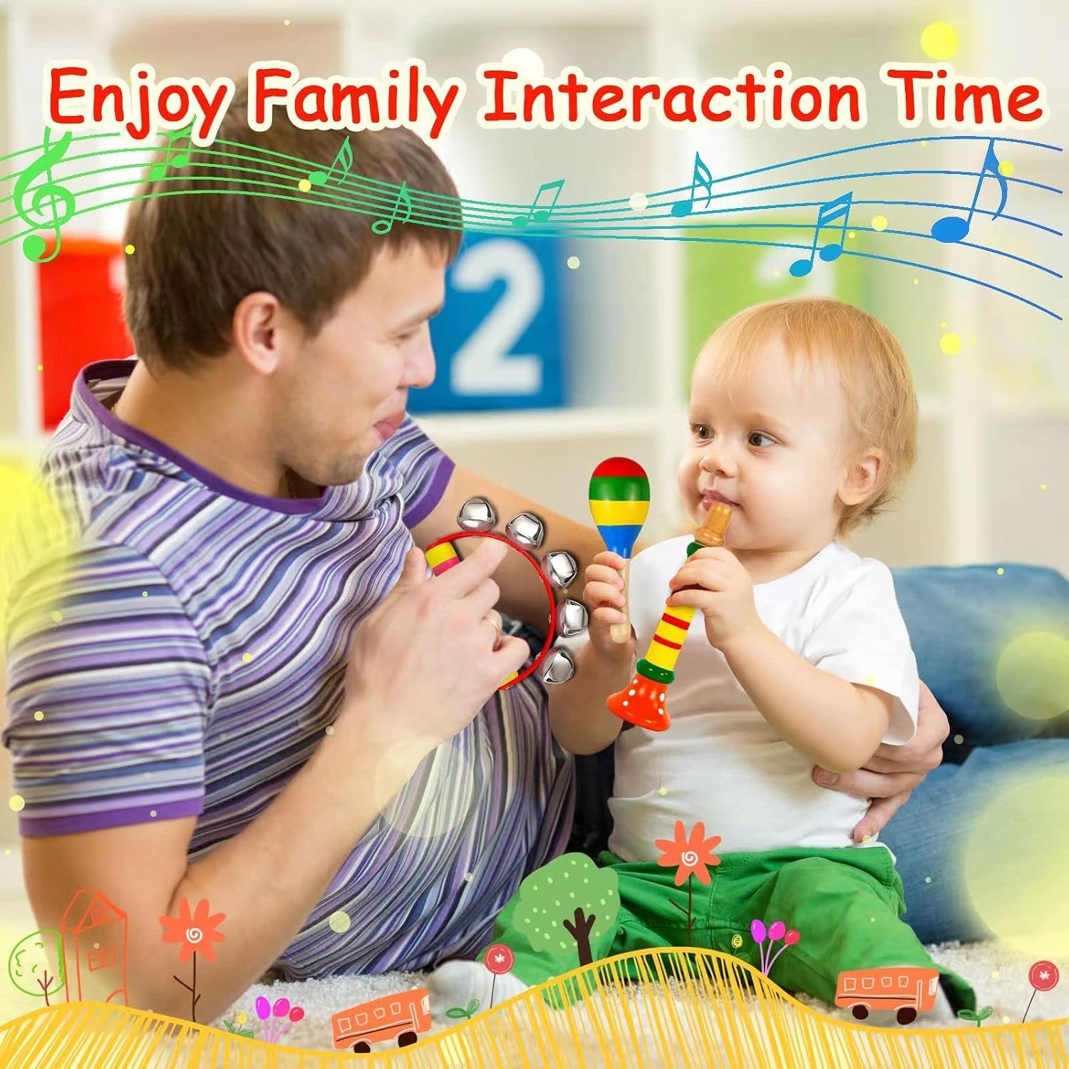 Thumbnail 4 de ZLWENA Kids Musical Instruments 12pcs set