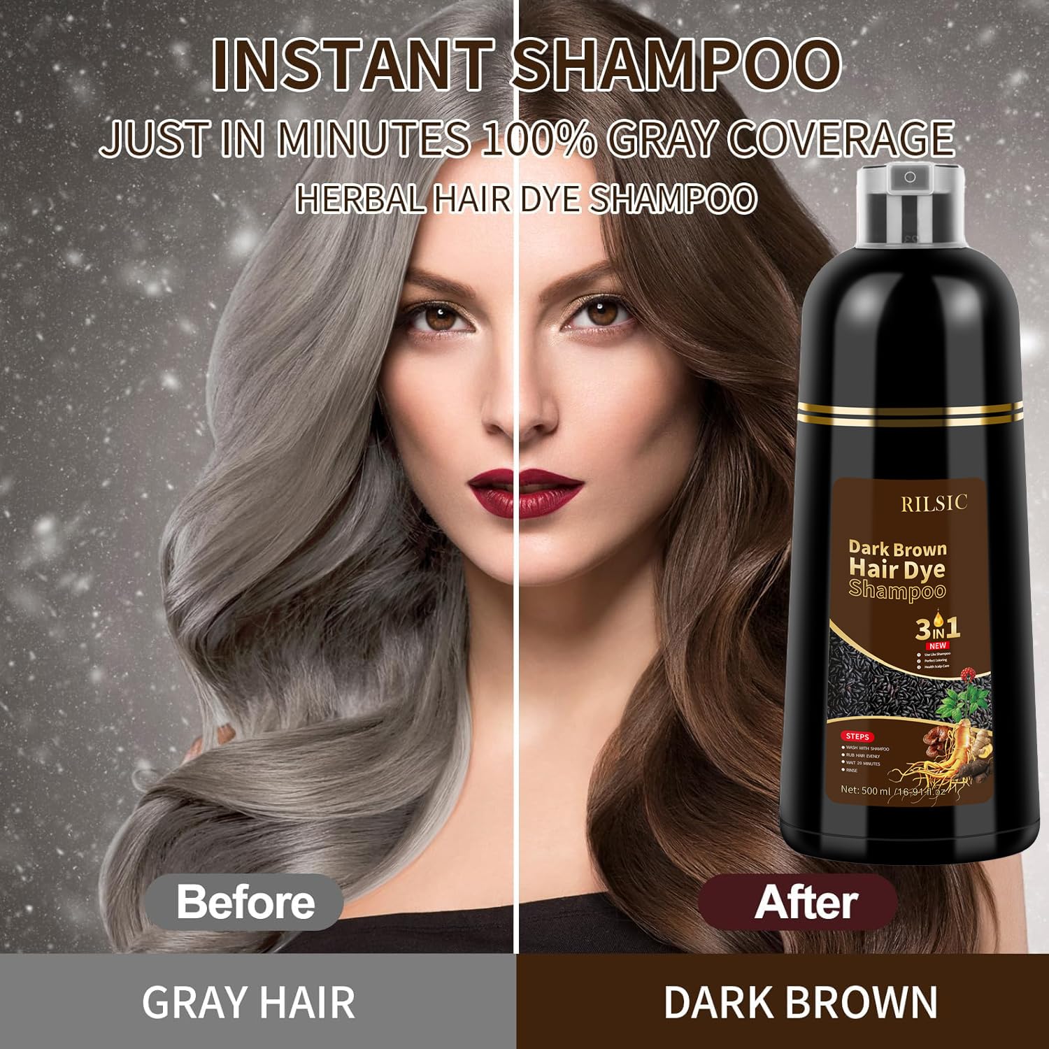 Thumbnail 2 de GFEUGS Haarfarbe Kastanienbraun Haarfärbeshampoo