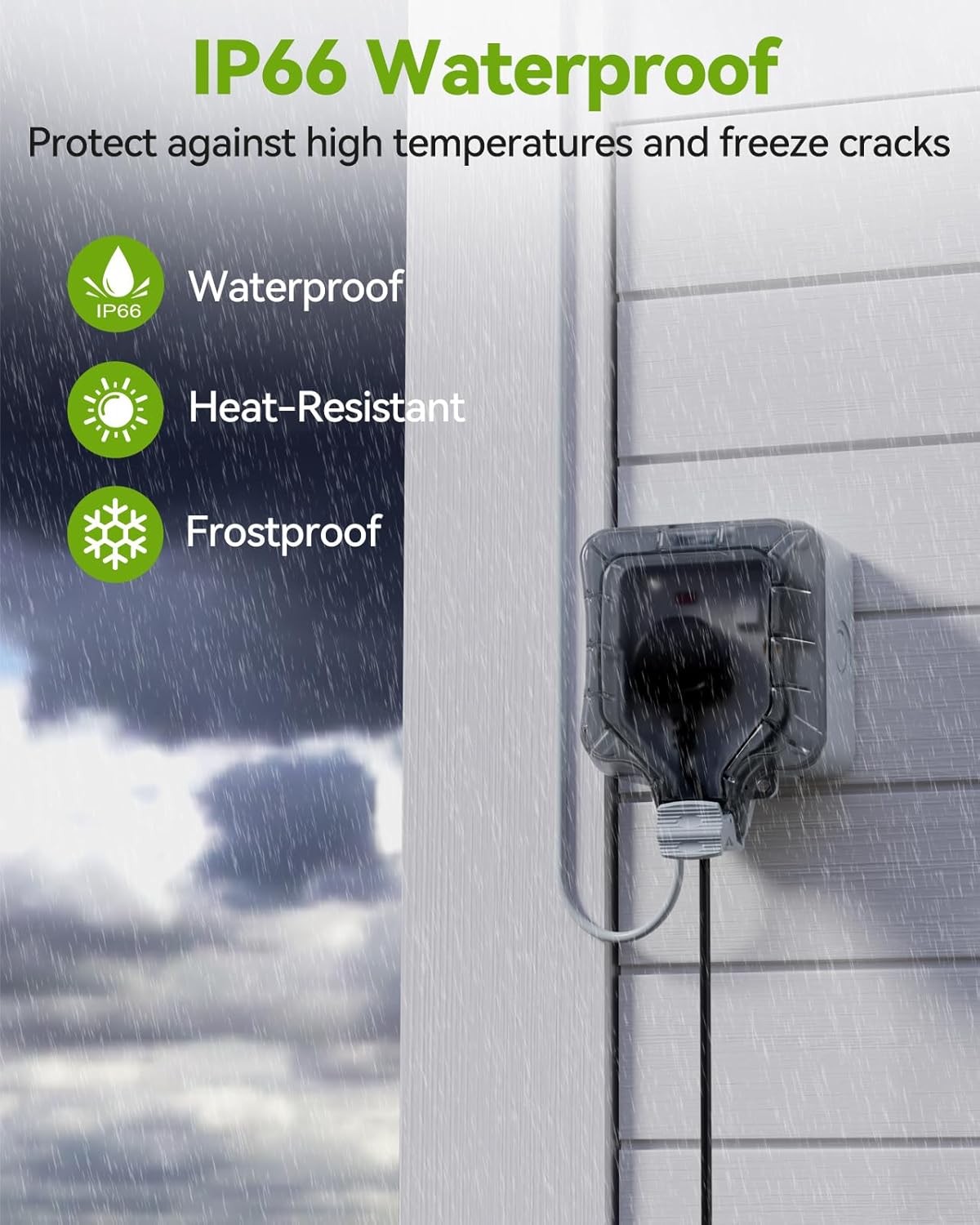 Thumbnail 3 de Outdoor Extension Lead Waterproof 5m (16ft) with IP66 Weatherproof Switched Socket, 13A/3250W