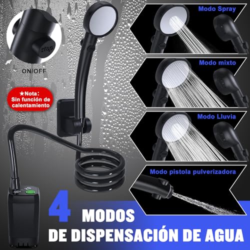Thumbnail 2 de Ducha Portátil Spopal para Camping con Batería de 6000 mAh y 4 L/min