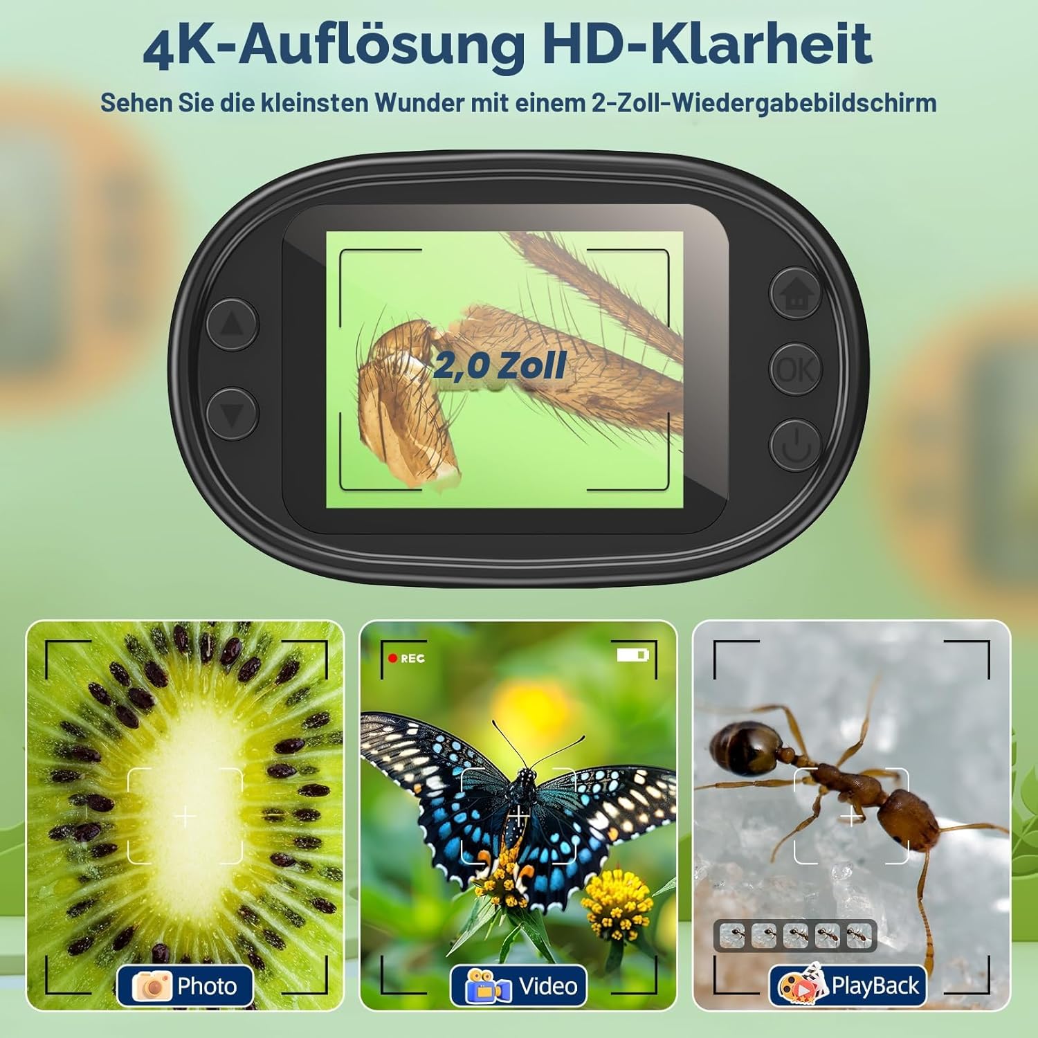 Detalle de 1000X Digitales Handmikroskop 4K Display