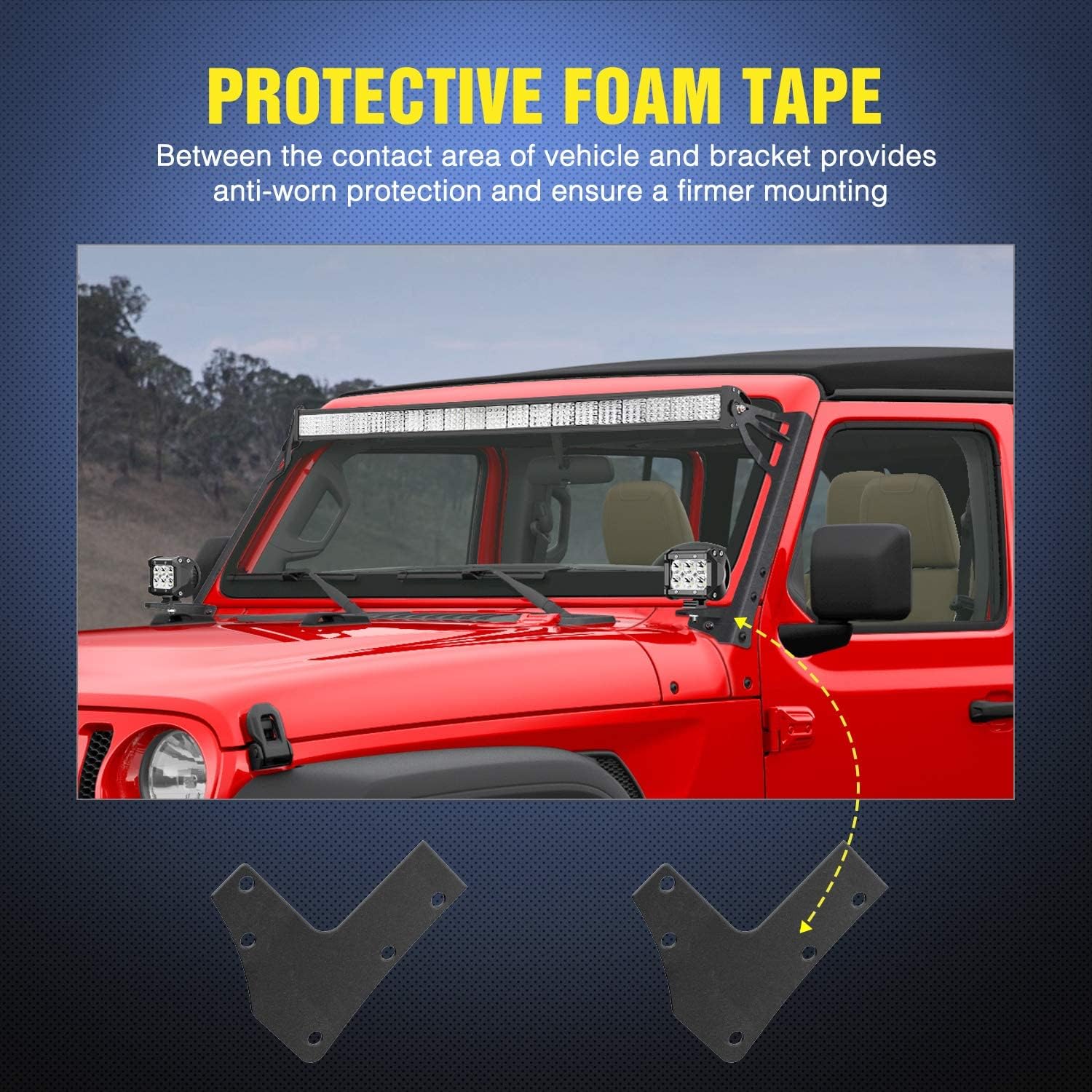 Thumbnail 5 de Nilight Upper Windshield Frame Bracket for Wrangler JK