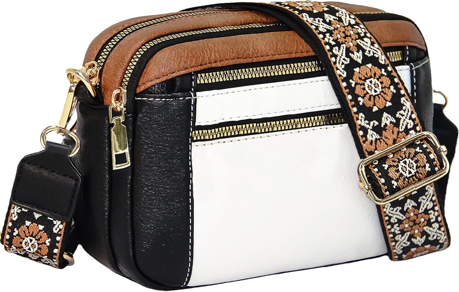 Detalle de Farcauo Umhängetasche für Damen & Herren – Crossbody-/Crossbody-Bag mit Schultergurt, Kunstleder-Optik