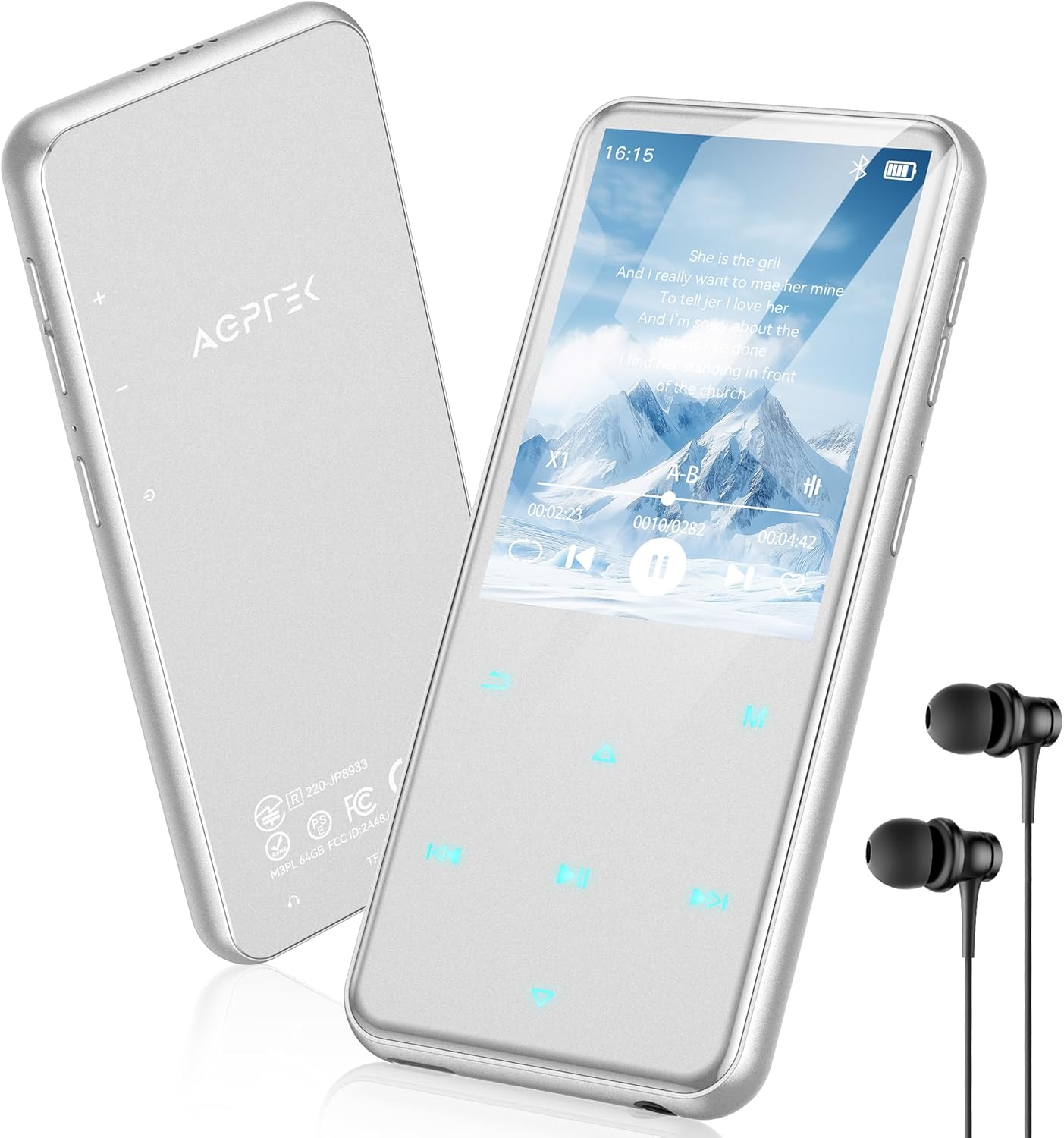 Thumbnail 3 de AGPTEK 64Go MP3 Bluetooth avec Haut-Parleur — Grand Écran, Son HiFi et GPS de fonctions sport