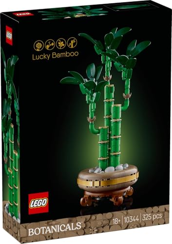 Detalle 2 de LEGO Botanicals Lucky Bamboo – plante artificielle à monter avec pot et socle bois – 10344