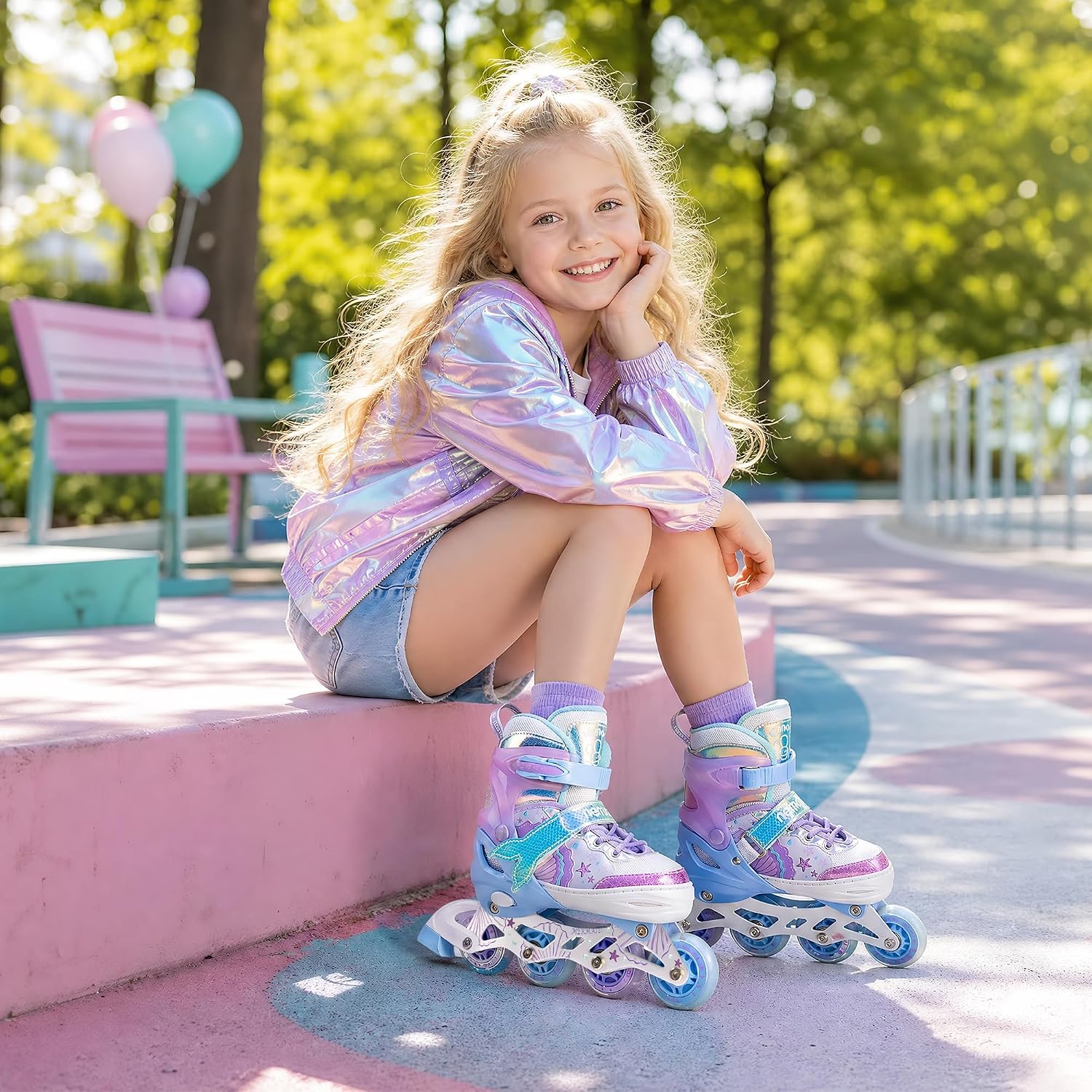Thumbnail 6 de NEMONE Mermaid Inline Skates Adjustable, Size 4