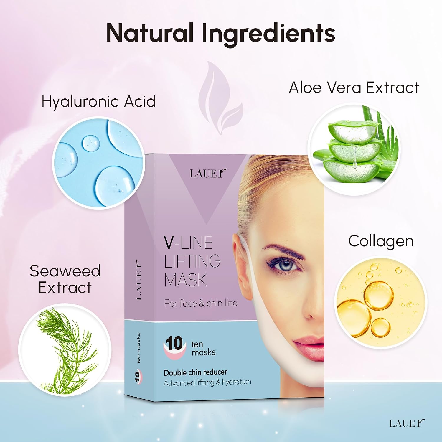 Detalle de V Line Lifting Mask Double Chin Reducer — V-shaped lifting face mask with chin straps