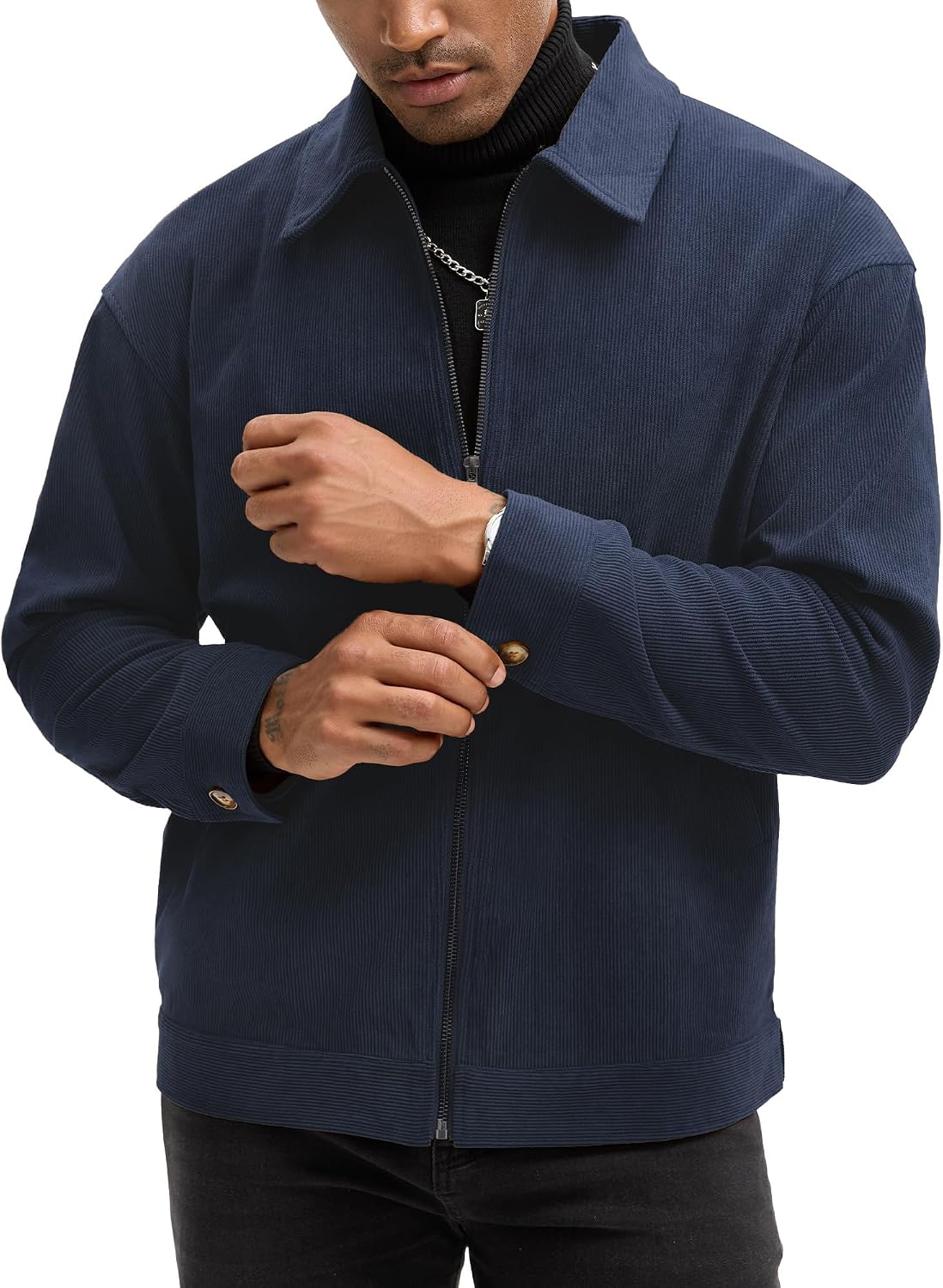 Detalle de Comdecevis Men's Corduroy Bomber Jacket